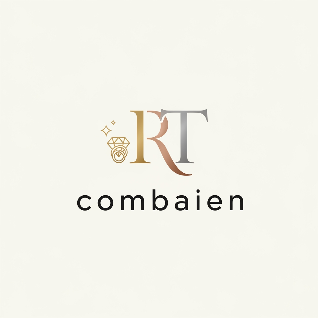 AI Design for RT text combaien logo jewellery website logo