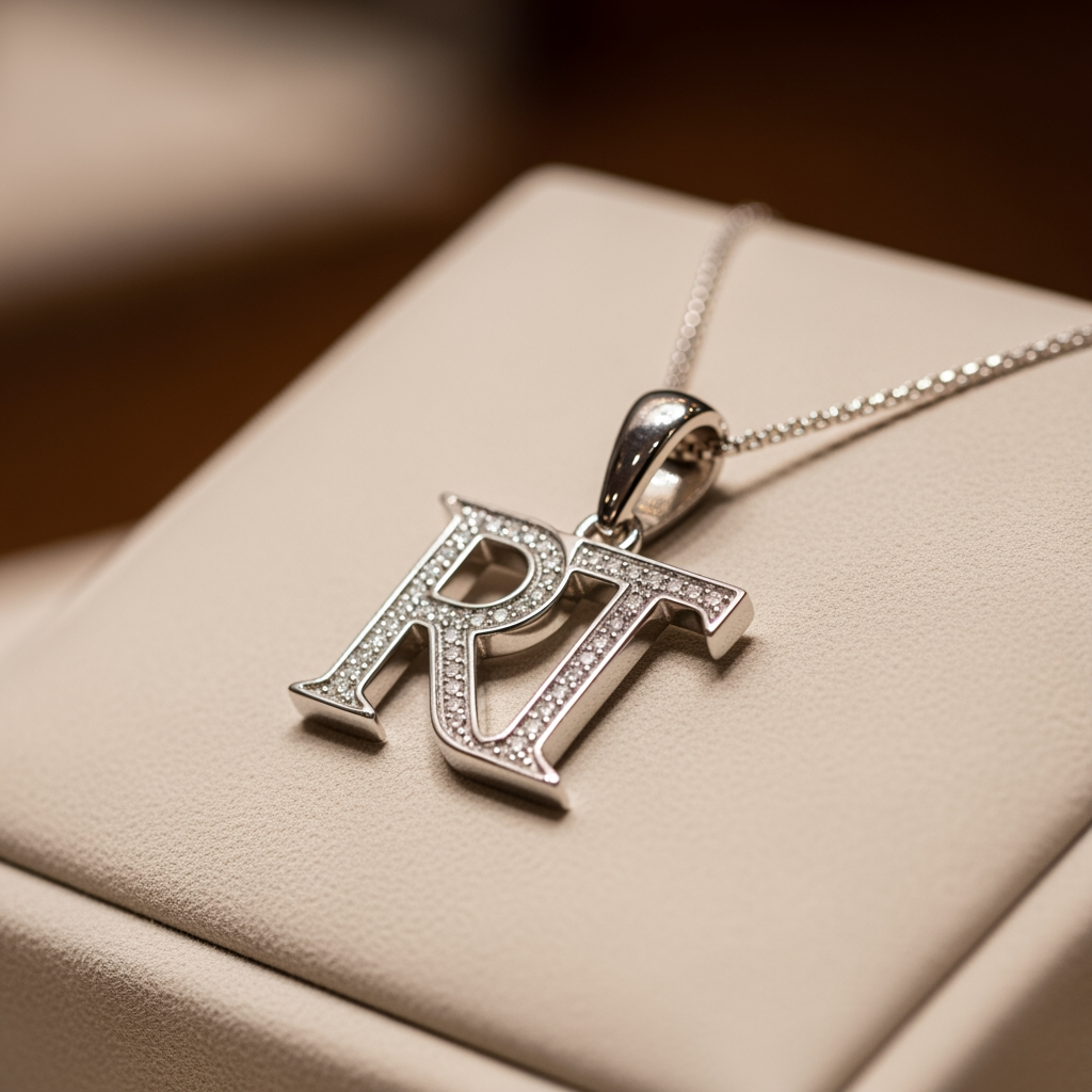 AI Design for RT text logo jewellery