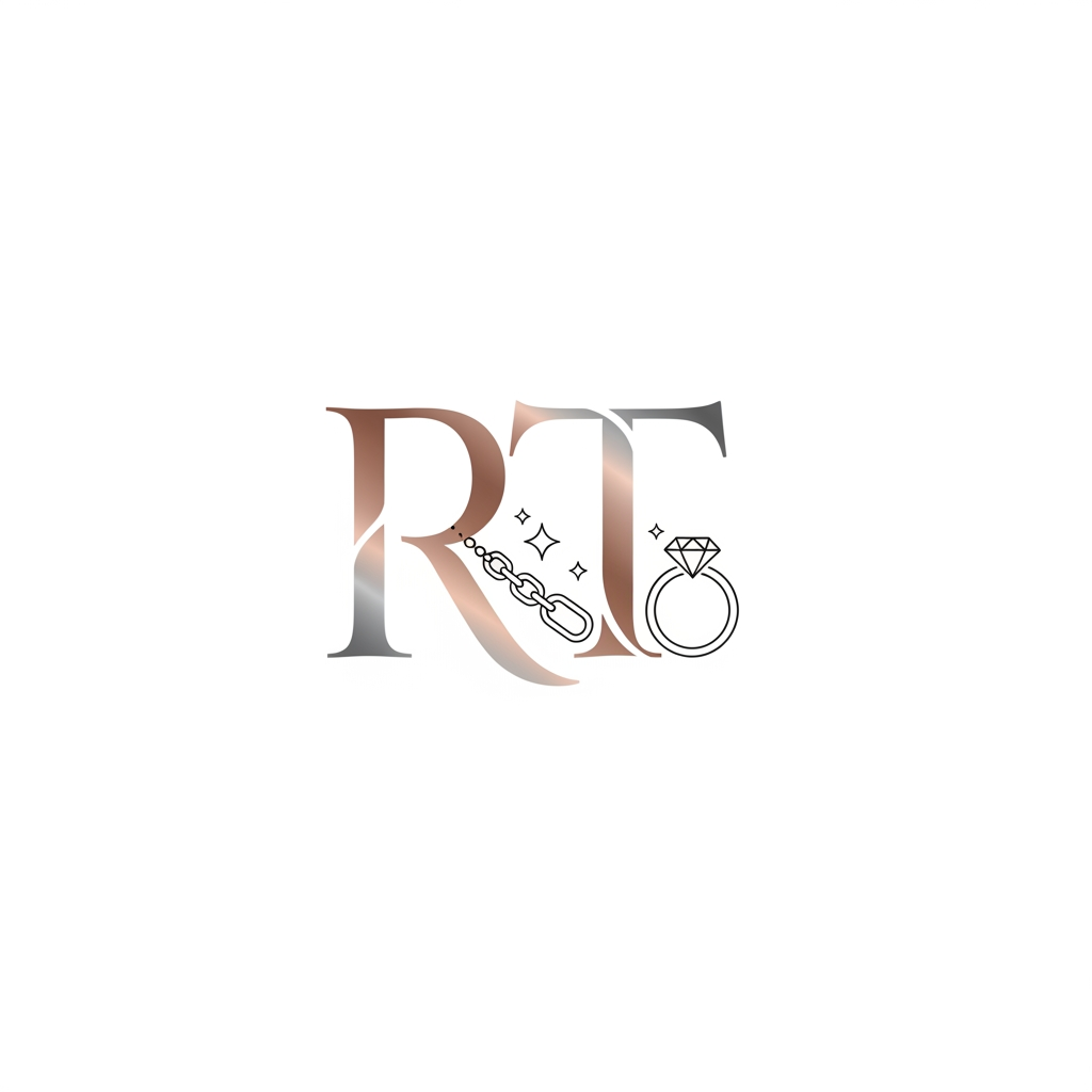 AI Design for RT text logo jewellery website logo