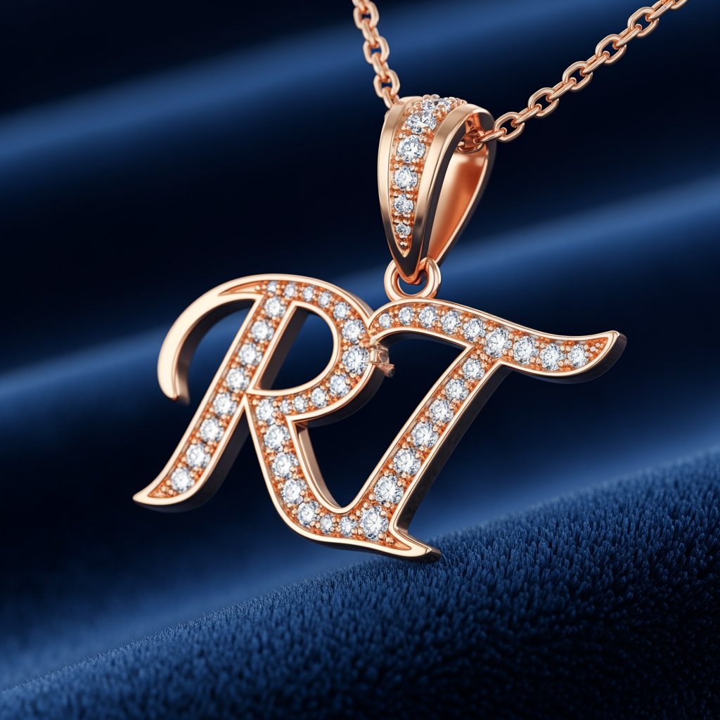 AI Design for RT text logo jewellery