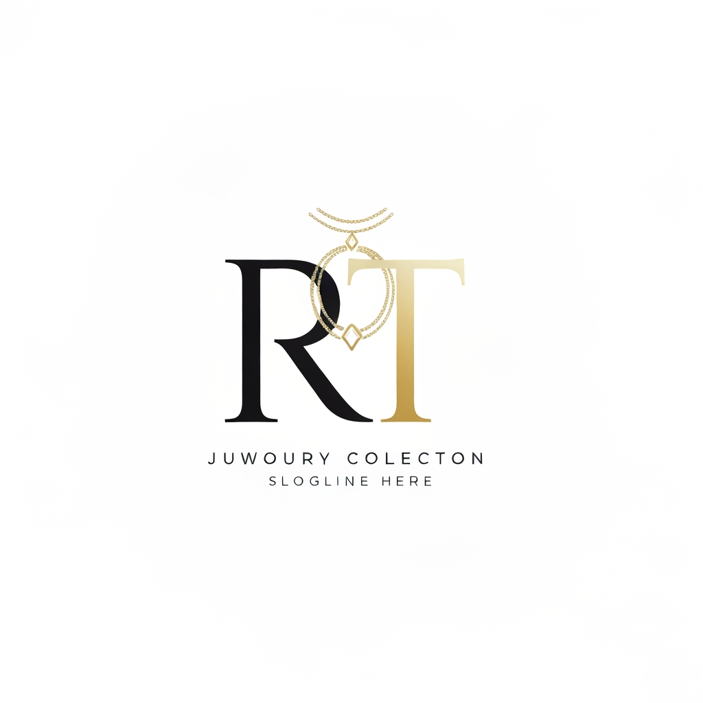 AI Design for RT text combaien logo jewellery website logo
