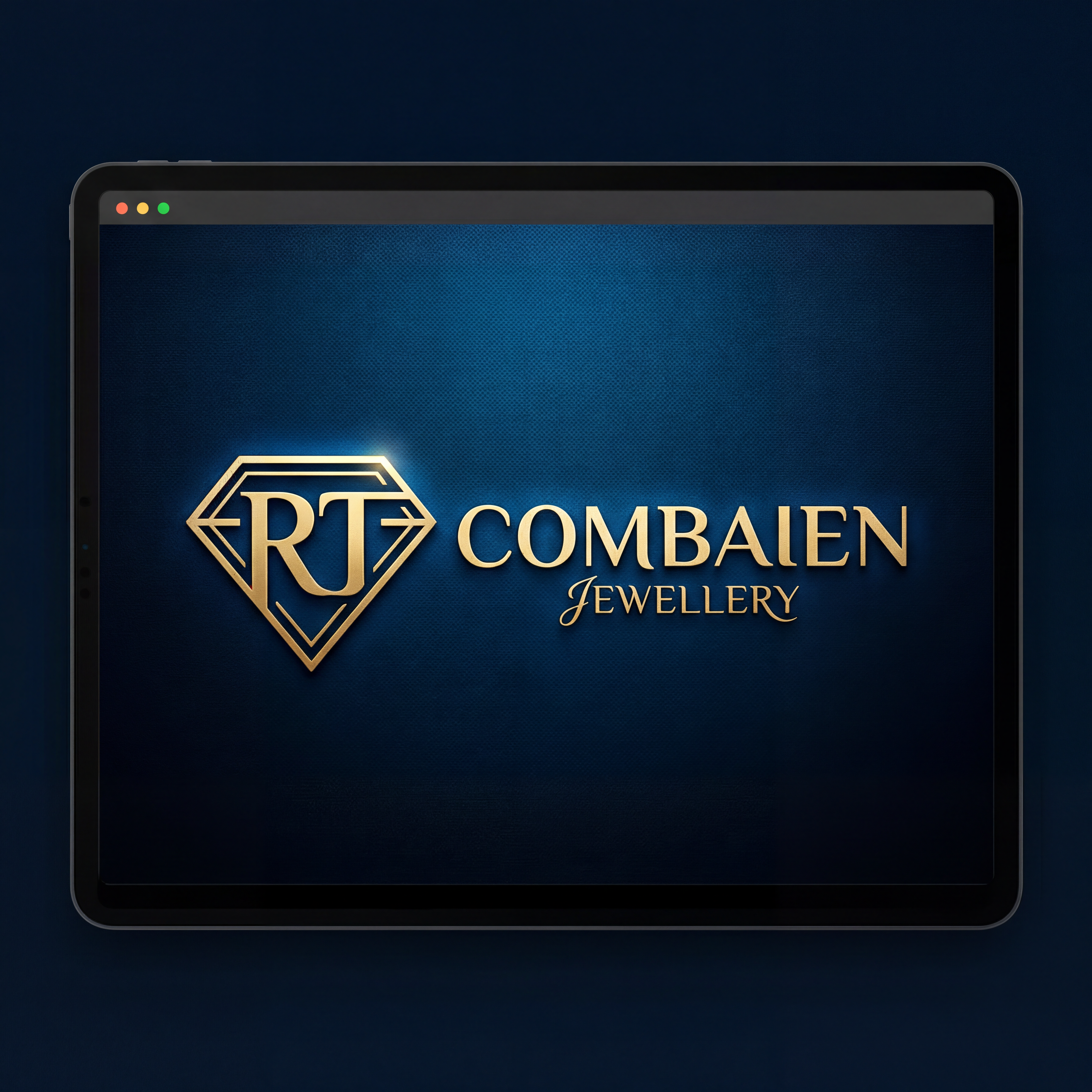 AI Design for RT text combaien logo jewellery website logo