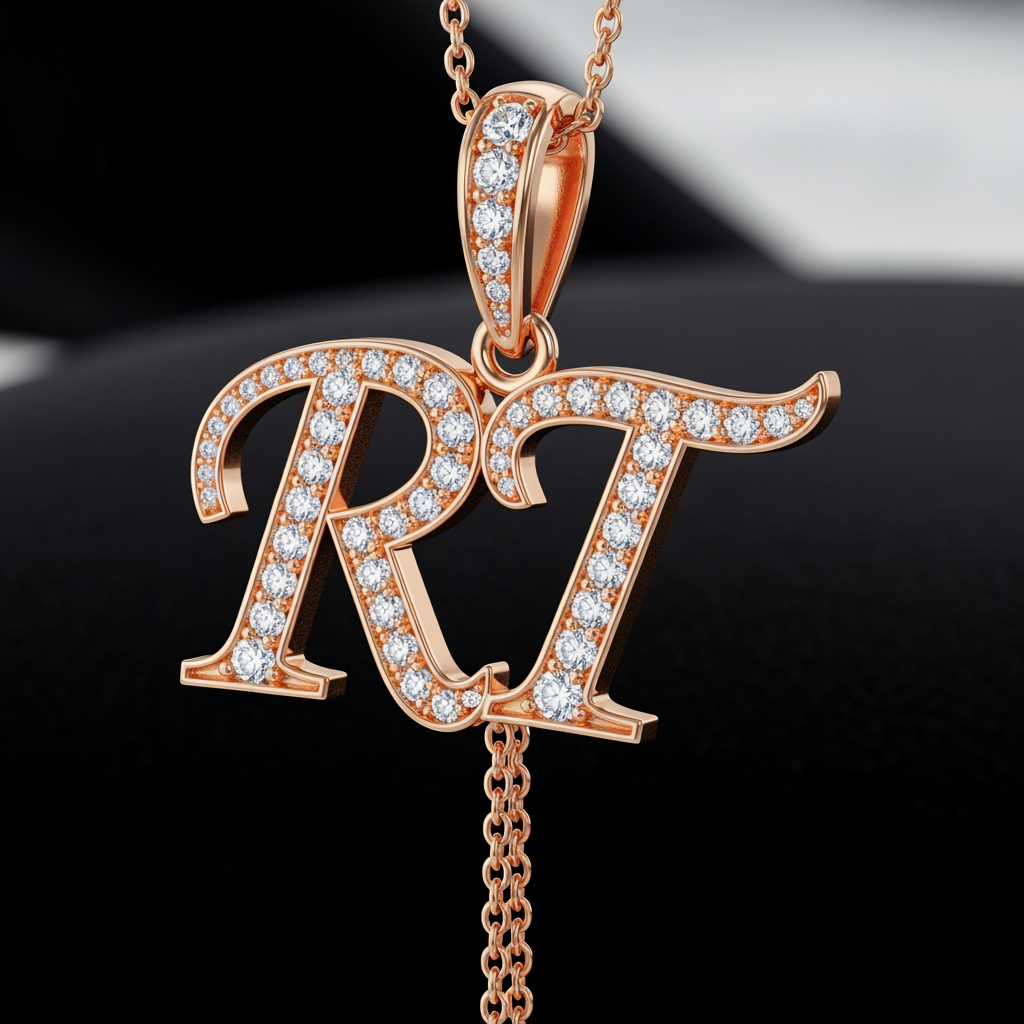 AI Design for RT text logo jewellery