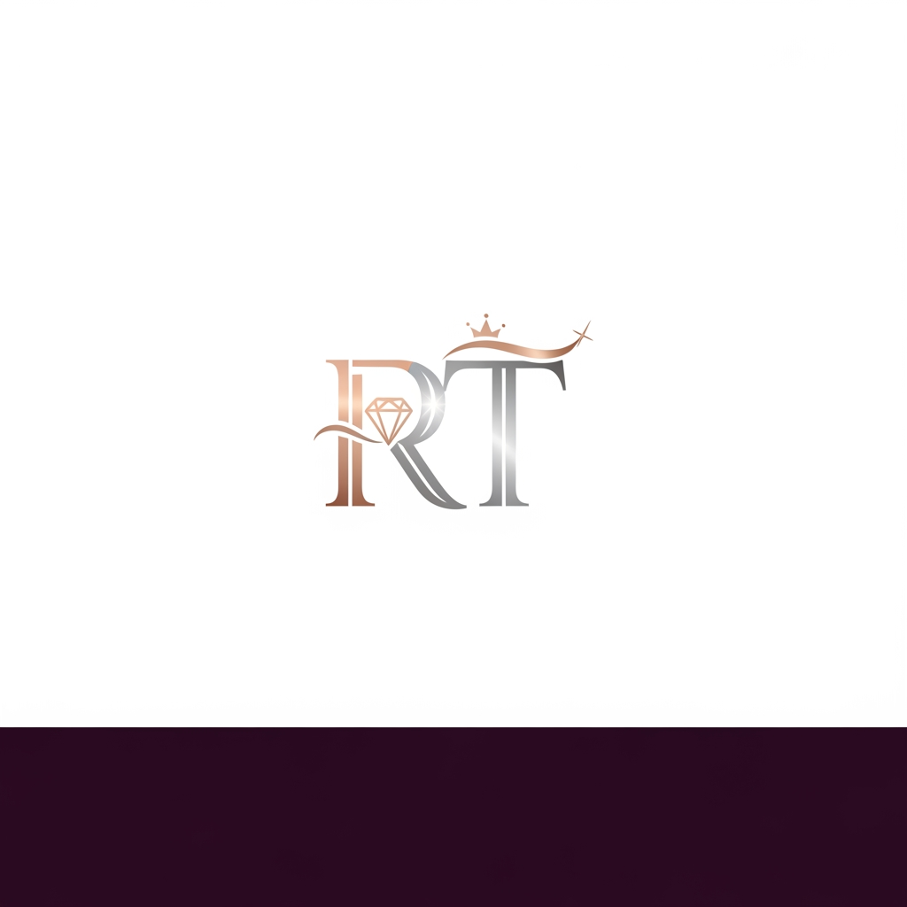 AI Design for RT text logo jewellery website logo
