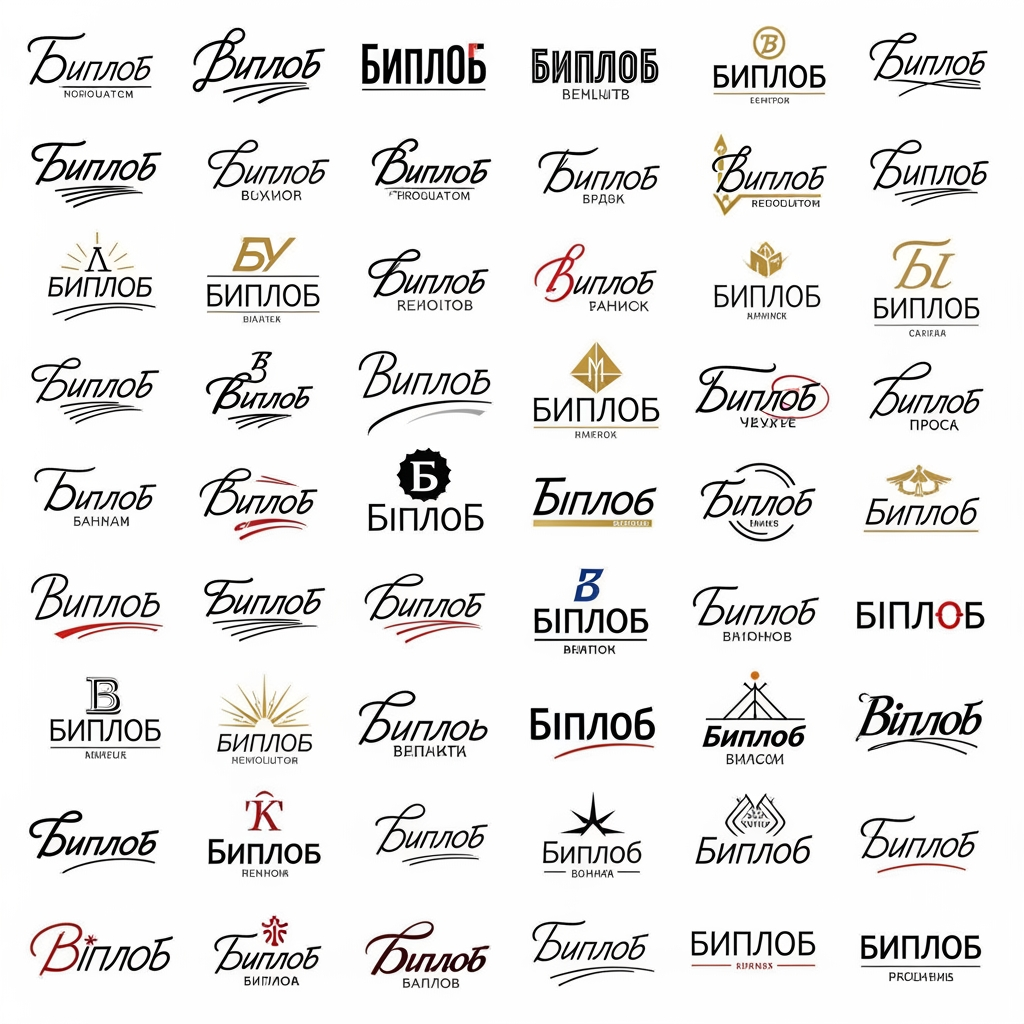 AI Design for বিপ্লব, pls make signature style logo 100 types