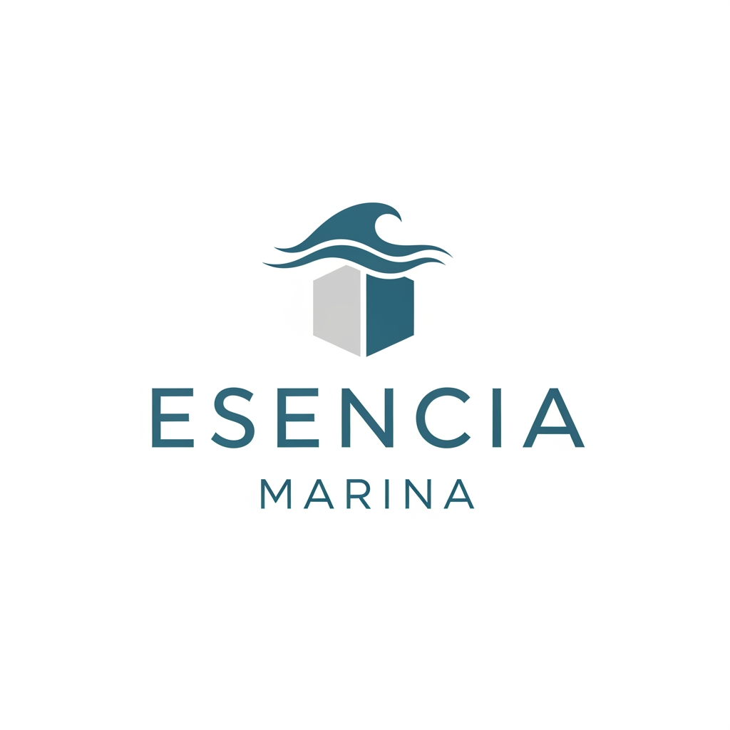 AI Design for can you create a minimalism logo abot aprtments but the name is Esencia Marina