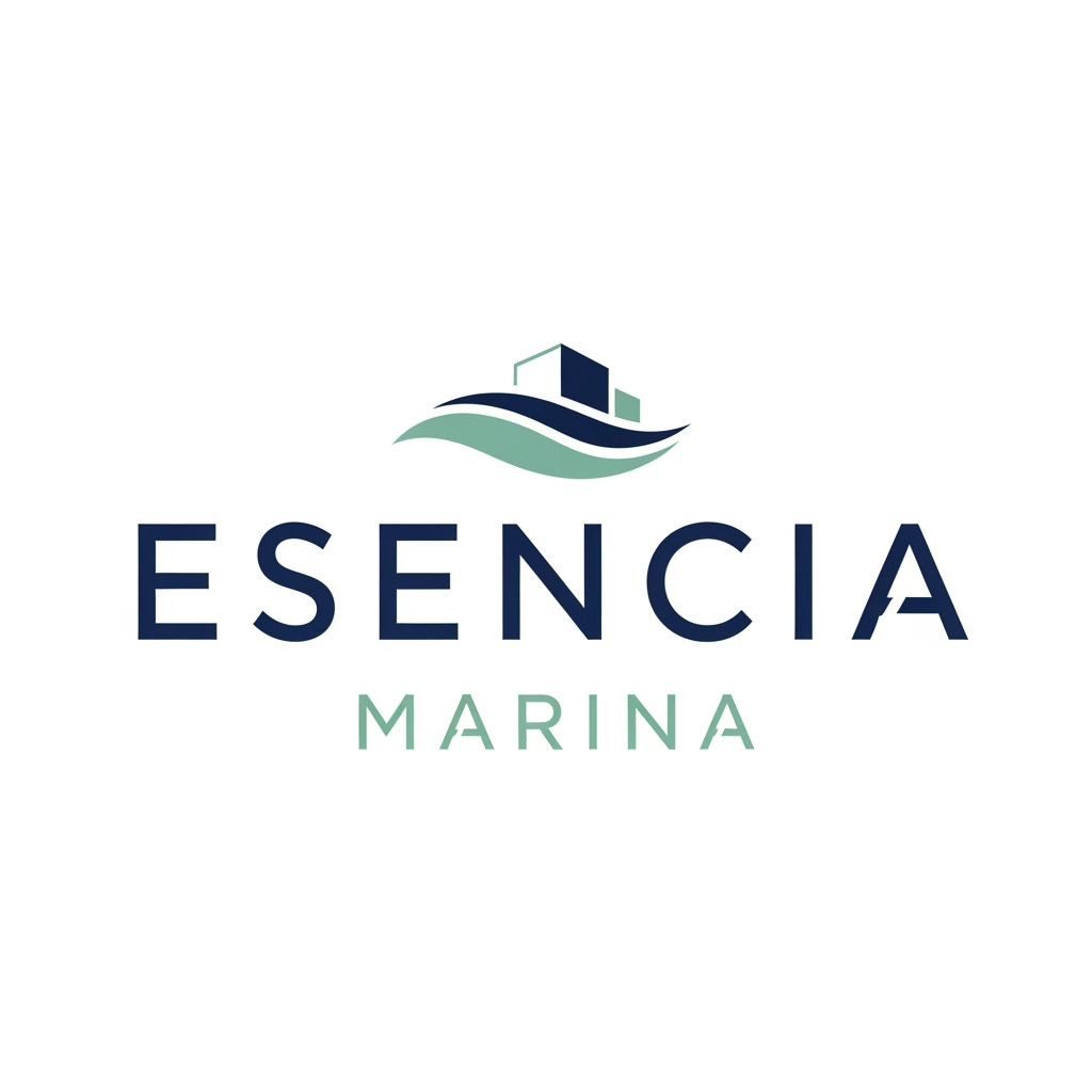 AI Design for can you create a minimalism logo abot aprtments but the name is Esencia Marina
