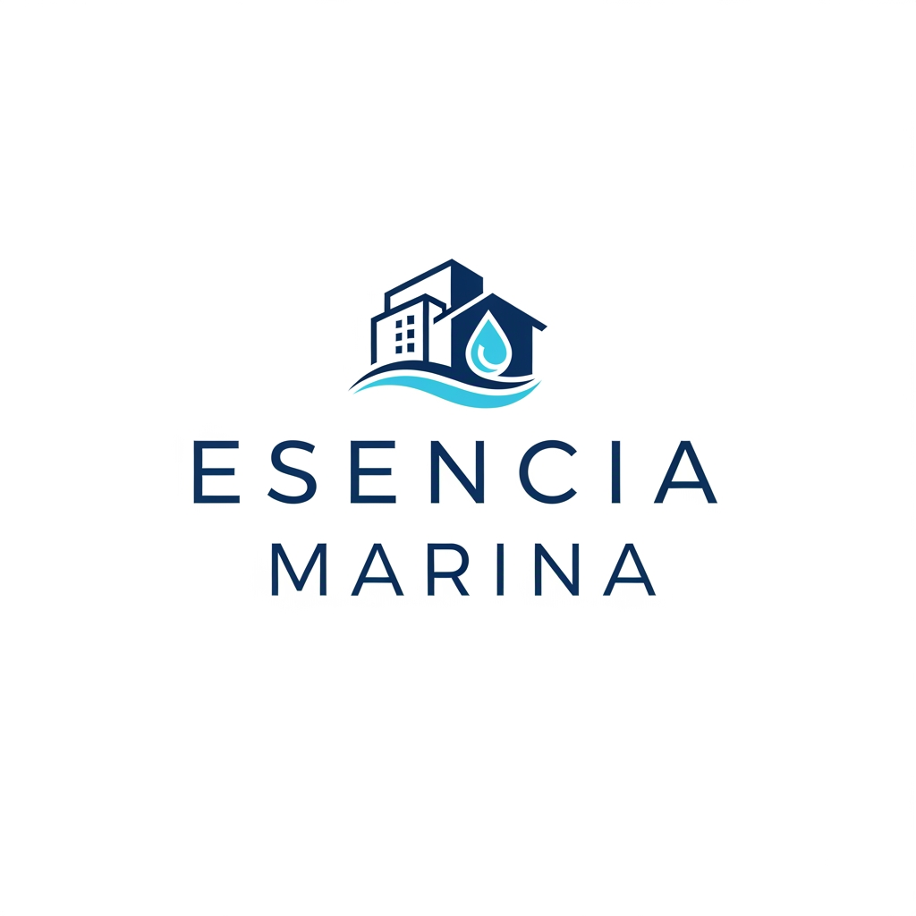 AI Design for can you create a minimalism logo abot aprtments but the name is Esencia Marina