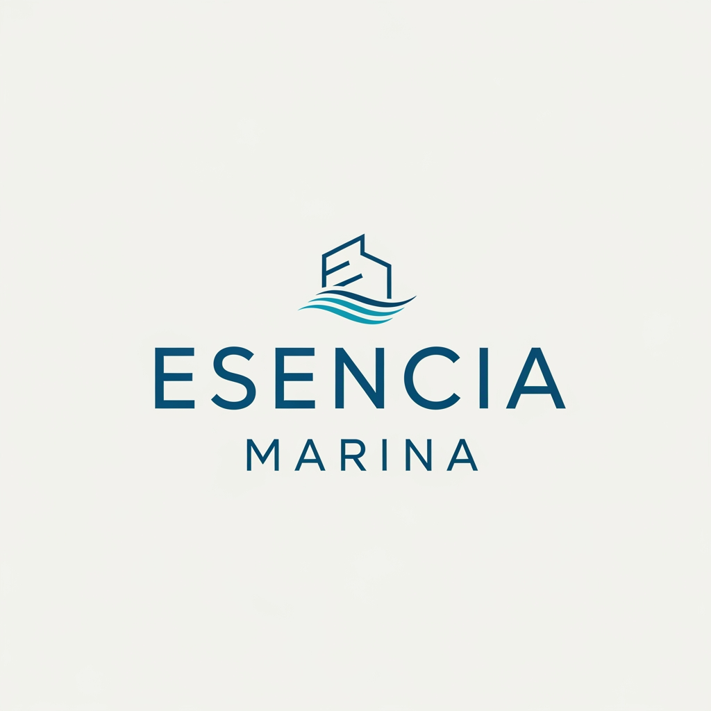AI Design for can you create a minimalism logo abot aprtments but the name is Esencia Marina