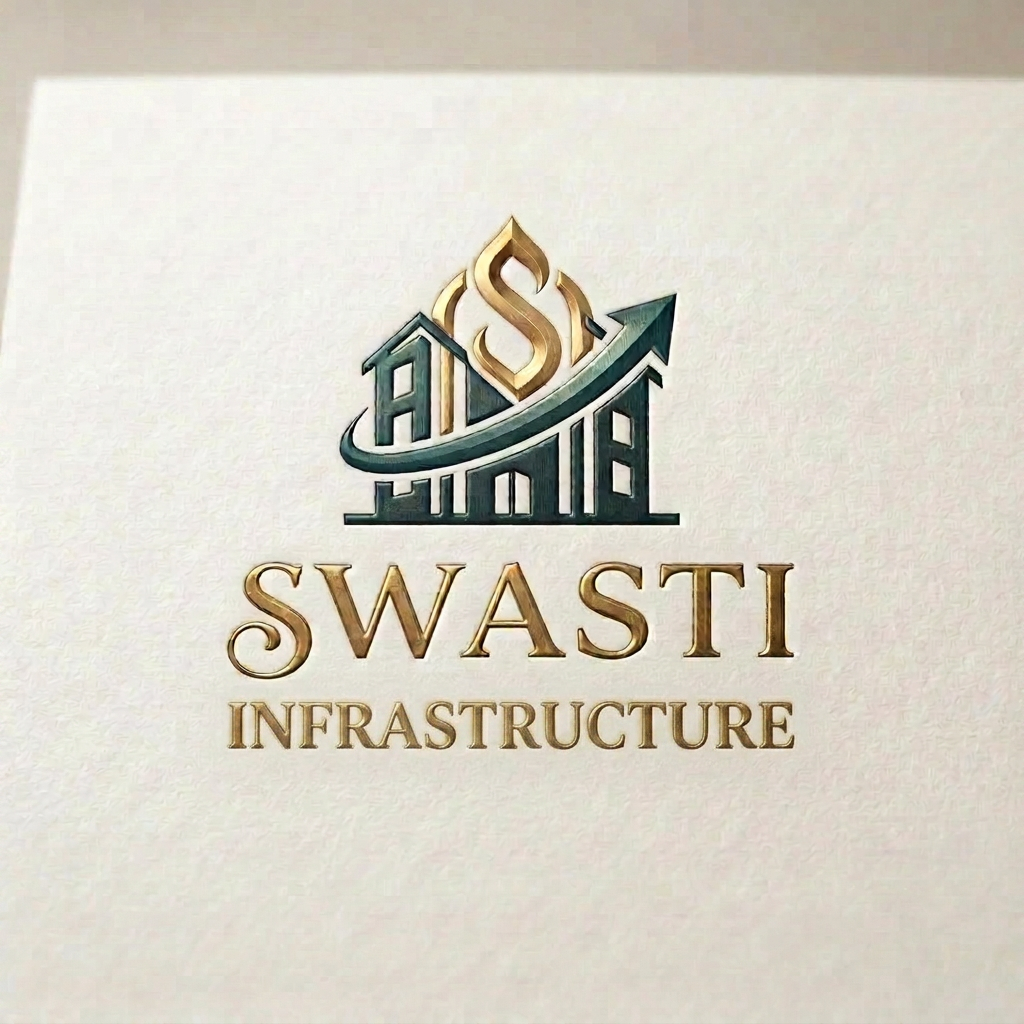 AI Design for keep the logo and everything same. Just Change the CONSTRUCTIONS word to INFRASTRUCTURE