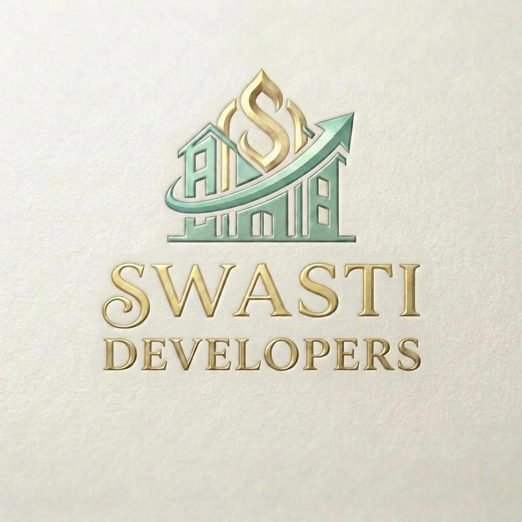 AI Design for The colour of Swasti developers one shade less than current and give it a little yellow tinch