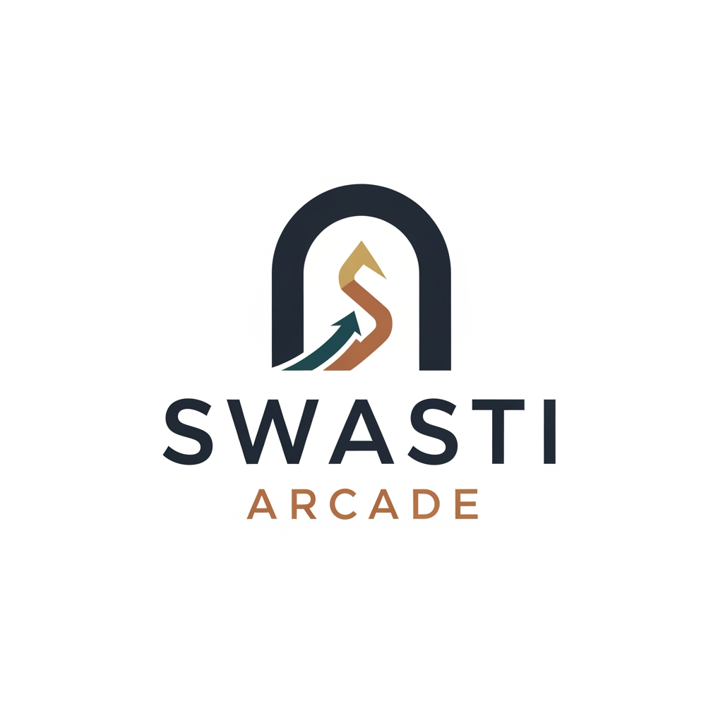 AI Design for I am opening a construction firm on the name of SWASTI ARCADE for new construction and development in real estate development. Give me the best company logo that i can use and make it very professional and very eye catching and elegant and simple