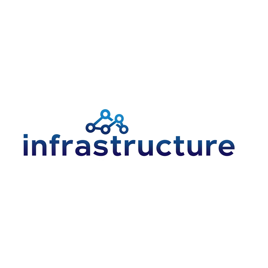 AI Design for In the same logo instead of developers use word infrastructure