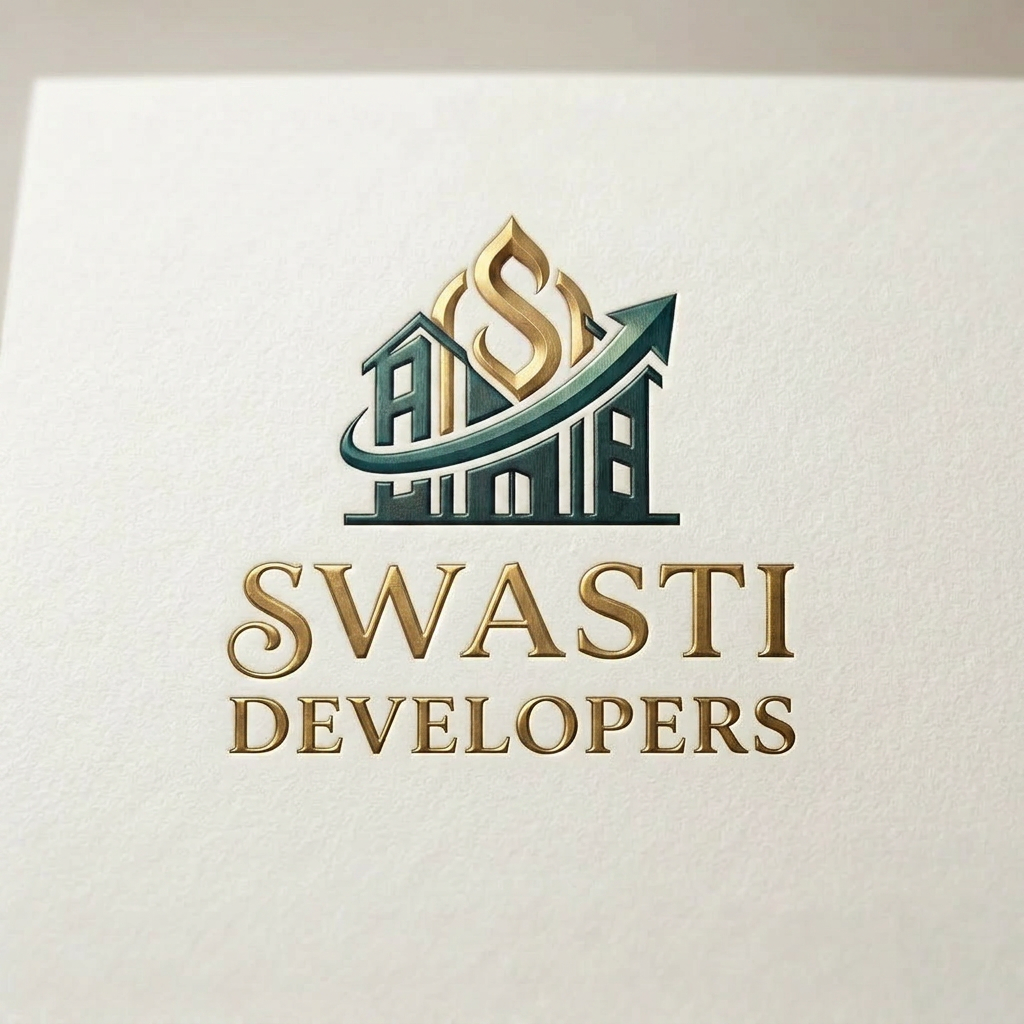 AI Design for Just keep the name SWASTI DEVELOPERS and and make it look nprofessional and rich