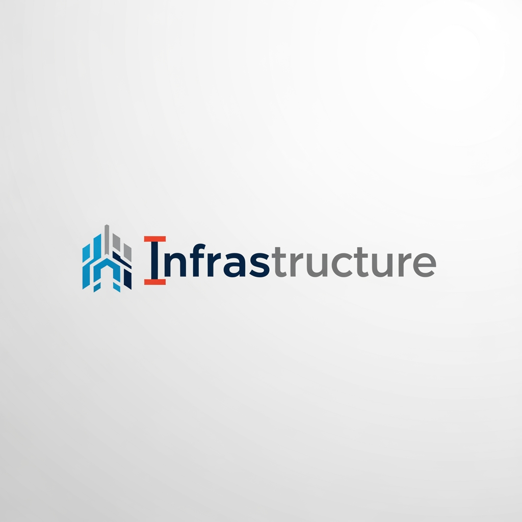 AI Design for In the same logo instead of developers use word infrastructure