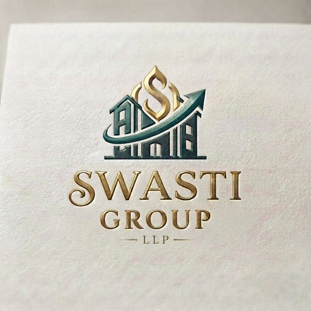 AI Design for Add the word LLP in this logo below Group and make the font size of it very small and it should look smaller than the word group written