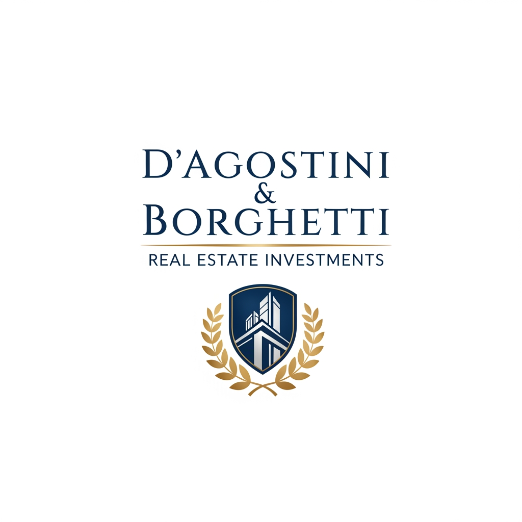 AI Design for quero criar um logo para uma empresa de investimentos imobiliarios, vou usar o meu sobrenome e de meu socio, D'Agostini & Borghetti