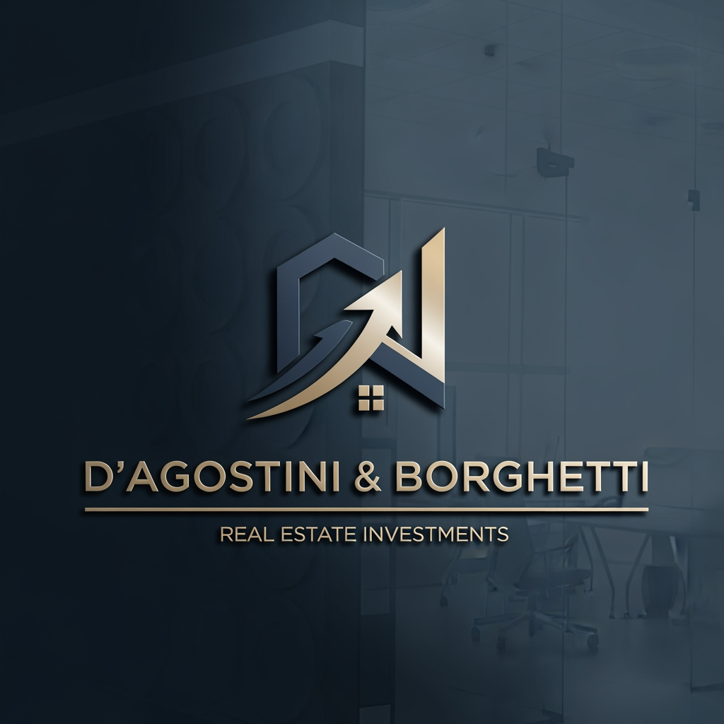AI Design for quero criar um logo para uma empresa de investimentos imobiliarios, vou usar o meu sobrenome e de meu socio, D'Agostini & Borghetti