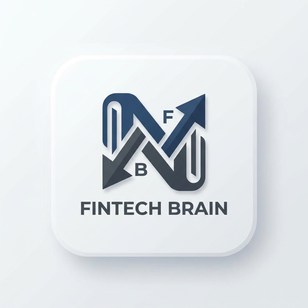 AI Design for A modern, minimalist app icon design for a fintech platform called Fintech Brain. The logo should be meaniful but shouldnot focus on finance and brain but overall news app The composition is clean, centered, and high-contrast, set against a soft matte white background with subtle depth and professional vector aesthetics.