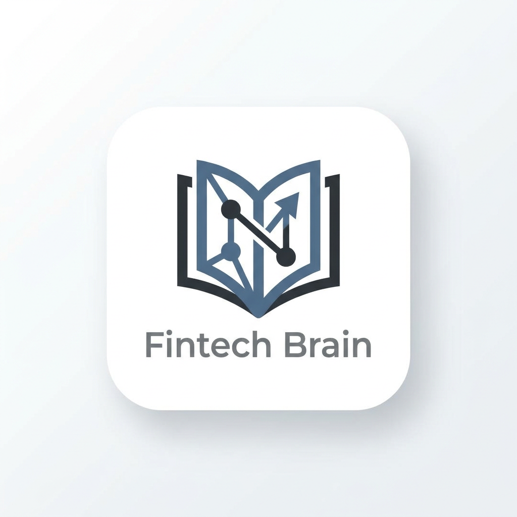 AI Design for A modern, minimalist app icon design for a fintech platform called Fintech Brain. The logo should be meaniful but shouldnot focus on finance and brain but overall news app The composition is clean, centered, and high-contrast, set against a soft matte white background with subtle depth and professional vector aesthetics.