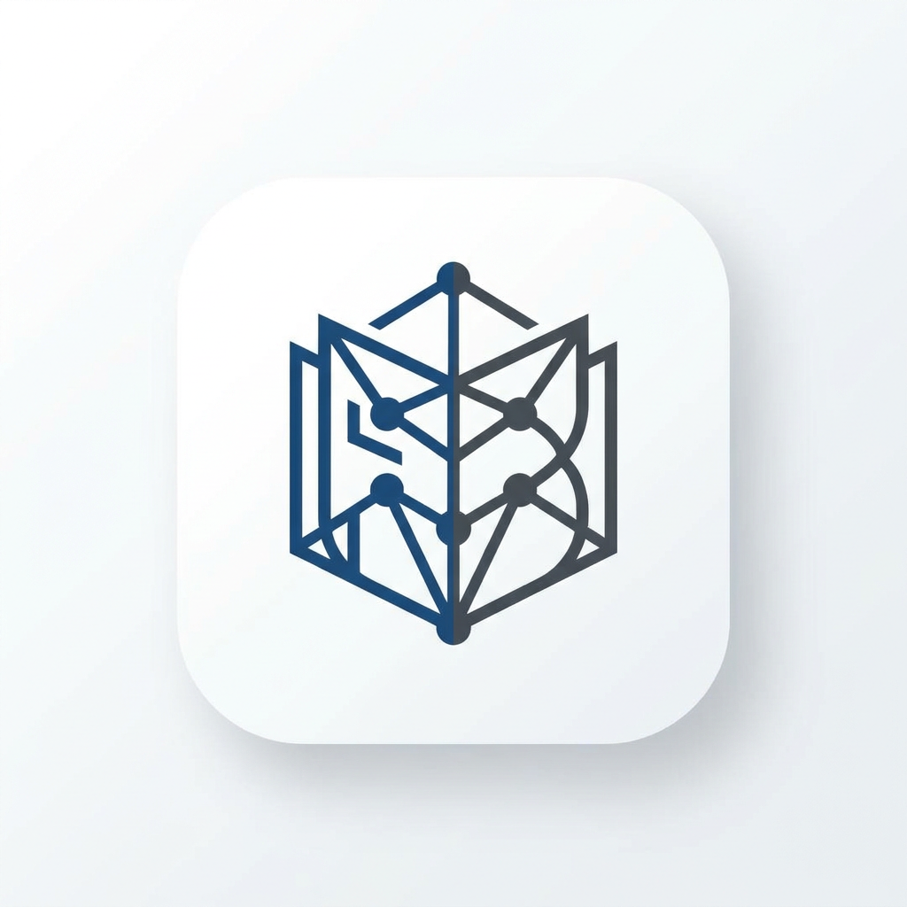 AI Design for A modern, minimalist app icon design for a fintech platform called Fintech Brain. The logo should be meaniful but shouldnot focus on finance and brain but overall news app The composition is clean, centered, and high-contrast, set against a soft matte white background with subtle depth and professional vector aesthetics.