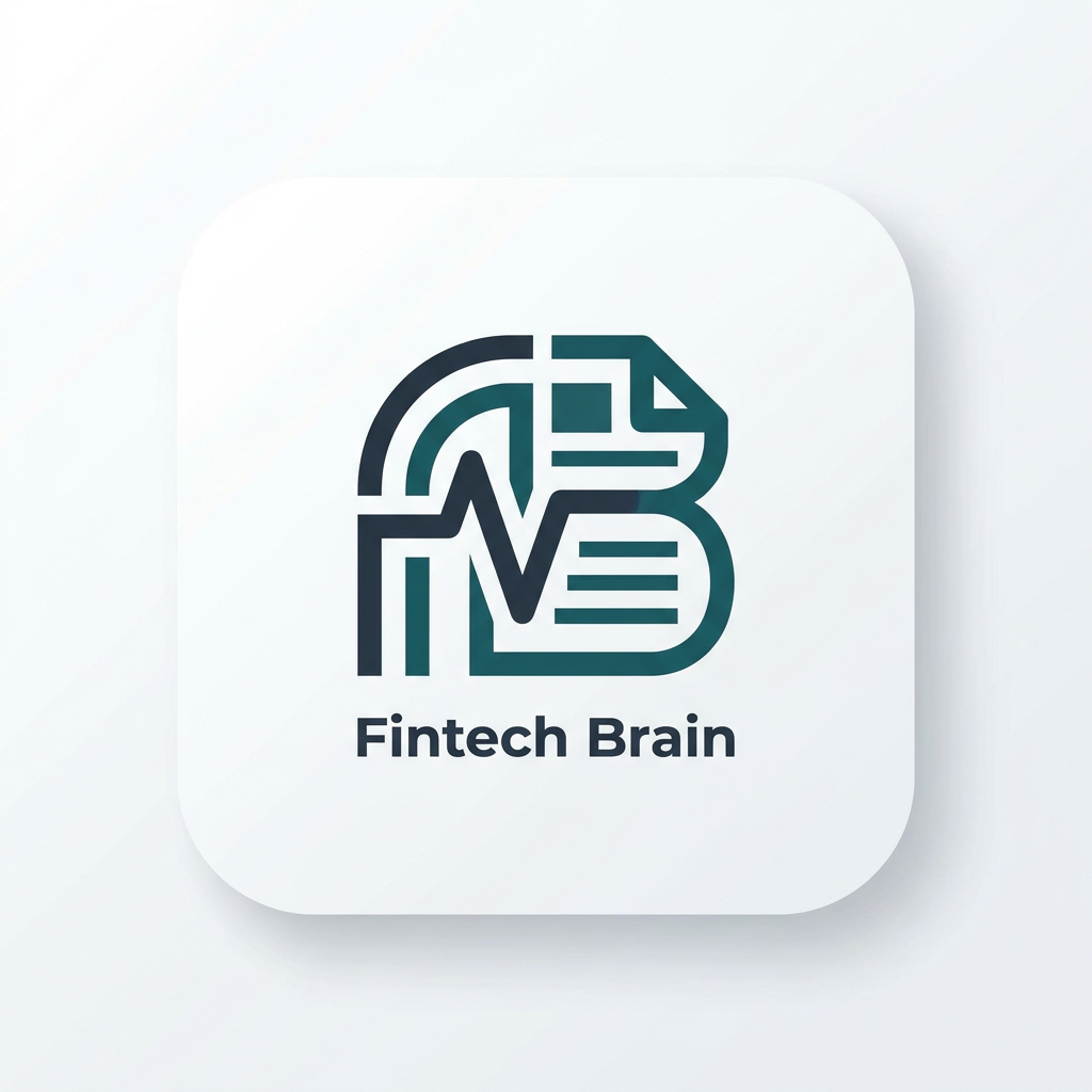 AI Design for A modern, minimalist app icon design for a fintech platform called Fintech Brain. The logo should be meaniful but shouldnot focus on finance and brain but overall news app The composition is clean, centered, and high-contrast, set against a soft matte white background with subtle depth and professional vector aesthetics.