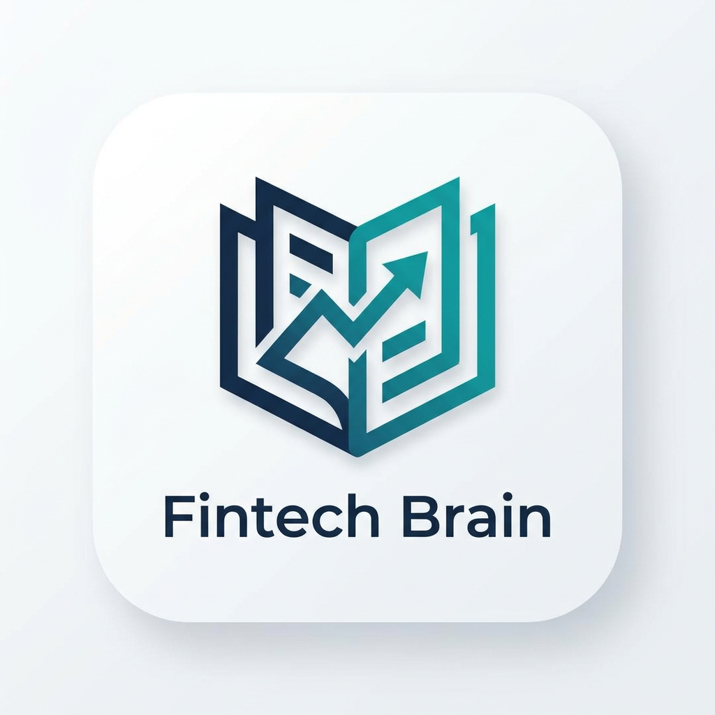 AI Design for A modern, minimalist app icon design for a fintech platform called Fintech Brain. The logo should be meaniful but shouldnot focus on finance and brain but overall news app The composition is clean, centered, and high-contrast, set against a soft matte white background with subtle depth and professional vector aesthetics.