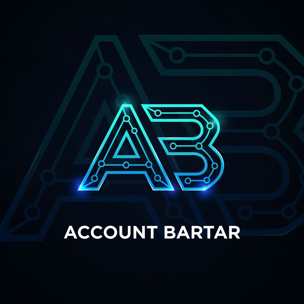 AI Design for Create a modern gaming marketplace logo for "Account Bartar".
Design a custom AB monogram representing premium gaming accounts, digital assets, trust, and secure transactions.
Futuristic geometric lines, subtle cyber technology influences, clean vector construction.
Dark background with neon cyan and blue accents.
Inspired by professional esports organizations and high-end technology brands.
No game controller, no character, no animal, no weapons, no shield, no dollar signs.
Minimalist, iconic, memorable, scalable, premium branding quality.