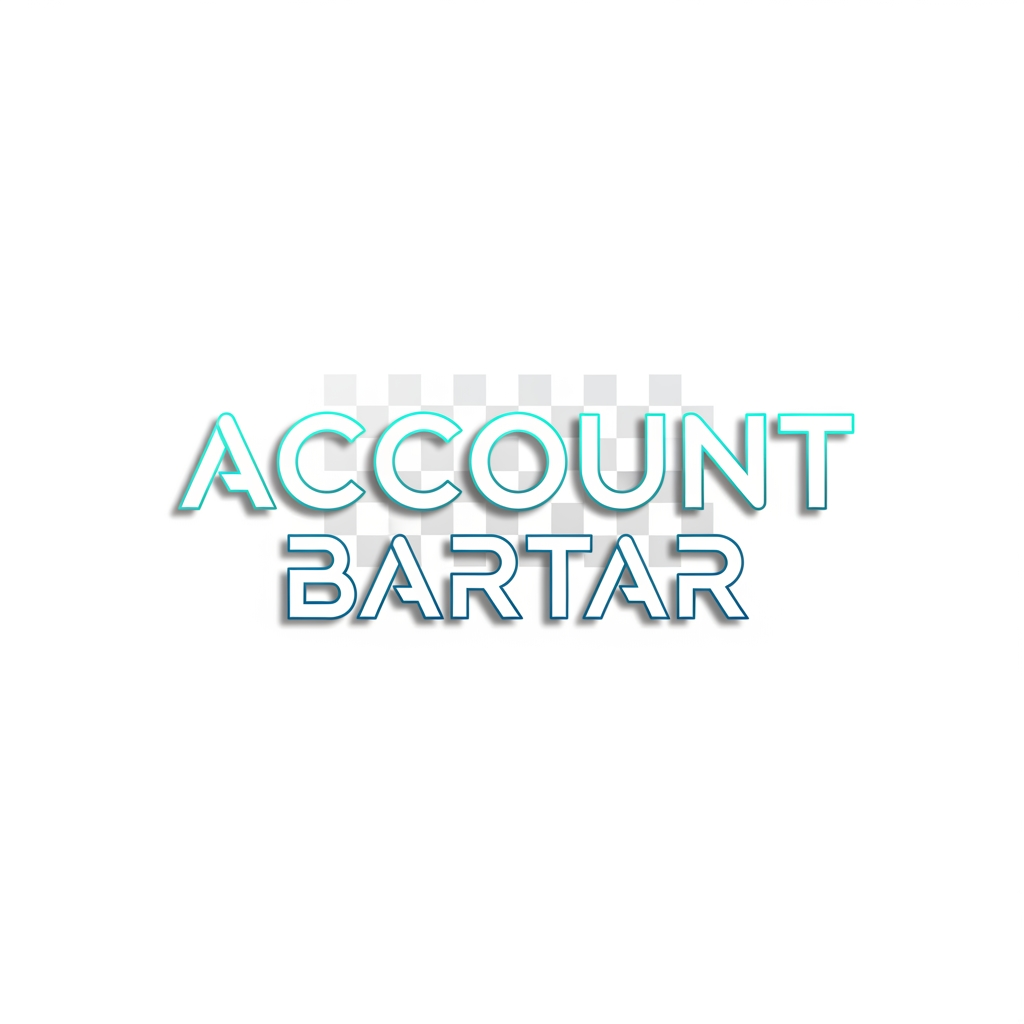 AI Design for Create a modern gaming platform wordmark logo for "Account Bartar".
Typography only.
Inspired by the simplicity and professionalism of modern gaming platforms.
Rounded futuristic letterforms mixed with sharp geometric details.
Clean, memorable and scalable.
Dark mode branding.
Colors: white typography with subtle cyan and blue highlights.
Minimal, premium and highly professional.
No icon, no symbol.
Transparent background.