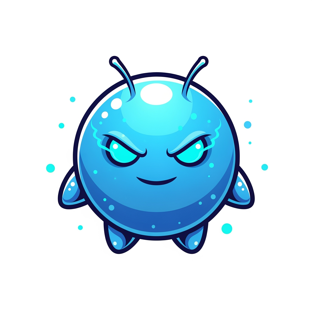 AI Design for Create a world-class premium mascot logo for a professional gaming marketplace.
Design an iconic, perfectly round mythical mascot with an ultra-clean spherical body, tiny floating hands, short legs, and two short antennae. The silhouette must be bold, simple, modern, and instantly recognizable like a premium game icon.
The mascot should feel like a legendary magical companion from a AAA fantasy game.
Balance:
40% adorable
60% powerful
The face is the main focus.
Give it sharp glowing cyan-blue magical eyes with a confident intelligent smile. The expression should radiate calm confidence, hidden power, wisdom, mystery, and heroic charisma without looking evil or aggressive.
Surround the mascot with elegant magical energy, soft glowing particles, subtle aura, cinematic lighting, glossy reflections, soft bloom, and premium highlights.
Color palette:
Electric Cyan, Sky Blue, Azure Blue, Ice Blue, White highlights.
Use smooth premium gradients with glossy crystal-like reflections. The mascot should look luminous, magical, fresh, luxurious, and energetic instead of dark.
Rendering style:
premium esports mascot logo, AAA game branding, premium mobile game icon, soft 3D, vector-inspired, polished digital illustration, bold silhouette, clean curves, expressive face, luxury branding, minimal details, glossy finish, high contrast.
The mascot must immediately communicate rarity, prestige, confidence, intelligence, and legendary status.
No armor.
No clothes.
No weapons.
No wings.
No horns.
No realistic anatomy.
No text.
No letters.
No background.
Transparent background.
The final logo should resemble the mascot of a top-tier gaming company, suitable for website branding, app icon, favicon, and esports identity.