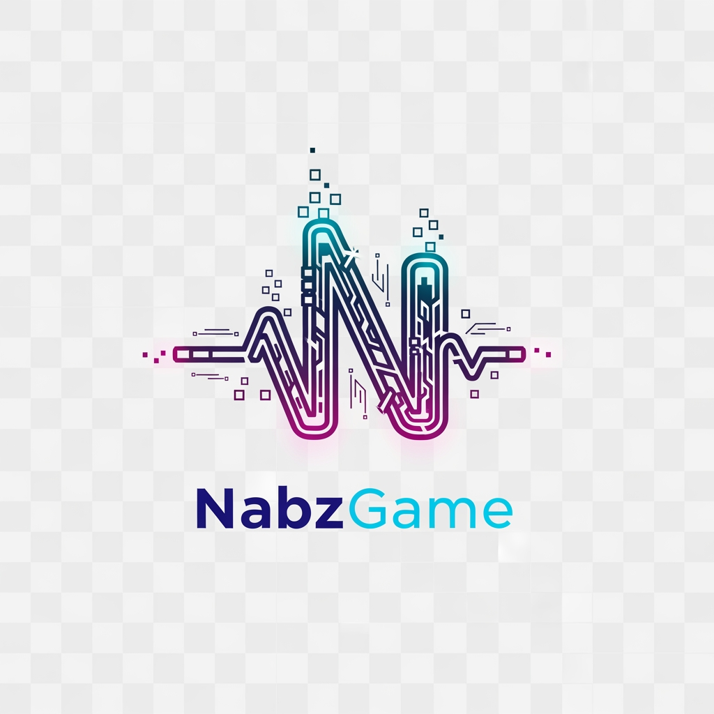 AI Design for Design a premium logo for NabzGame, an online gaming marketplace. The main icon is a futuristic letter N created from a heartbeat pulse line. Integrate subtle gaming elements such as digital energy, pixel particles and cyber accents without using game controllers. Neon cyan, electric blue and magenta glow, minimal vector design, luxury gaming startup branding, iconic symbol, modern esports identity, transparent background.