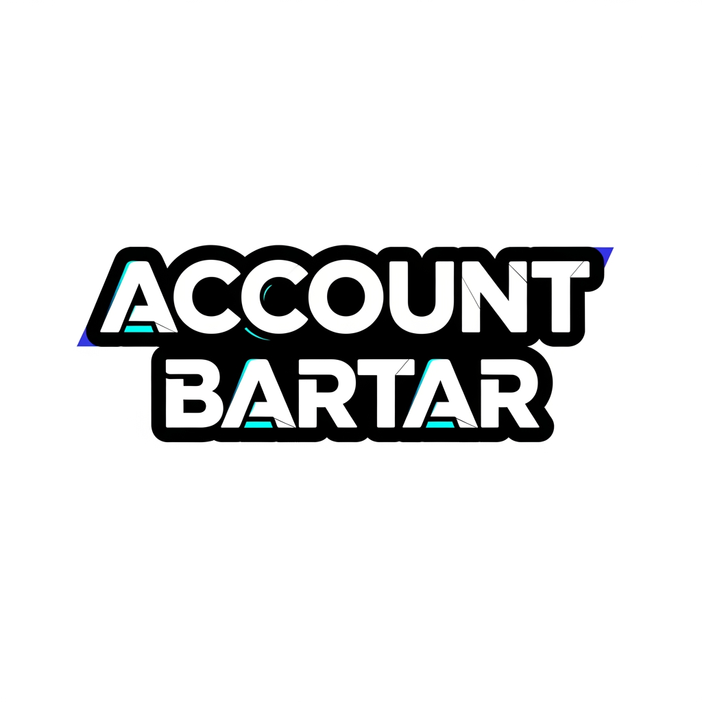 AI Design for Create a modern gaming platform wordmark logo for "Account Bartar".
Typography only.
Inspired by the simplicity and professionalism of modern gaming platforms.
Rounded futuristic letterforms mixed with sharp geometric details.
Clean, memorable and scalable.
Dark mode branding.
Colors: white typography with subtle cyan and blue highlights.
Minimal, premium and highly professional.
No icon, no symbol.
Transparent background.