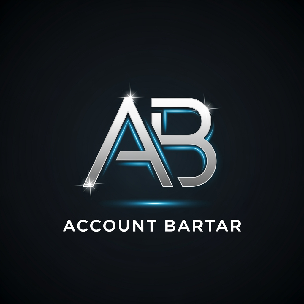 AI Design for Design a luxury technology logo for "Account Bartar".
Create an iconic AB monogram with a premium futuristic appearance.
Focus on trust, exclusivity, quality, and digital excellence.
Minimalist geometry, clean vector lines, elegant proportions, subtle glowing accents.
Dark premium background with silver, white, and electric blue highlights.
The logo should feel like a successful global technology company.
No mascot, no shield, no dollar sign, no coins, no gaming controller, no cliché marketplace symbols.
Professional vector branding, highly recognizable and scalable.