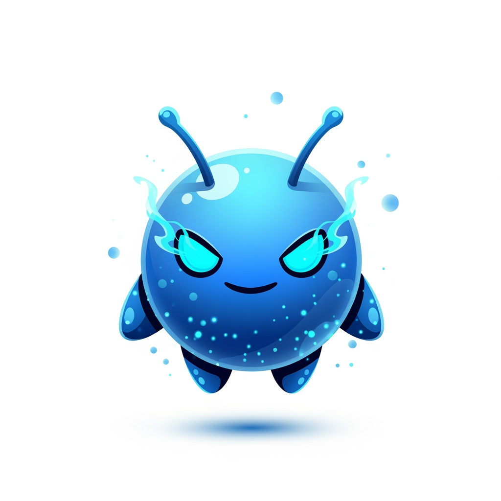 AI Design for Create a world-class premium mascot logo for a professional gaming marketplace.
Design an iconic, perfectly round mythical mascot with an ultra-clean spherical body, tiny floating hands, short legs, and two short antennae. The silhouette must be bold, simple, modern, and instantly recognizable like a premium game icon.
The mascot should feel like a legendary magical companion from a AAA fantasy game.
Balance:
40% adorable
60% powerful
The face is the main focus.
Give it sharp glowing cyan-blue magical eyes with a confident intelligent smile. The expression should radiate calm confidence, hidden power, wisdom, mystery, and heroic charisma without looking evil or aggressive.
Surround the mascot with elegant magical energy, soft glowing particles, subtle aura, cinematic lighting, glossy reflections, soft bloom, and premium highlights.
Color palette:
Electric Cyan, Sky Blue, Azure Blue, Ice Blue, White highlights.
Use smooth premium gradients with glossy crystal-like reflections. The mascot should look luminous, magical, fresh, luxurious, and energetic instead of dark.
Rendering style:
premium esports mascot logo, AAA game branding, premium mobile game icon, soft 3D, vector-inspired, polished digital illustration, bold silhouette, clean curves, expressive face, luxury branding, minimal details, glossy finish, high contrast.
The mascot must immediately communicate rarity, prestige, confidence, intelligence, and legendary status.
No armor.
No clothes.
No weapons.
No wings.
No horns.
No realistic anatomy.
No text.
No letters.
No background.
Transparent background.
The final logo should resemble the mascot of a top-tier gaming company, suitable for website branding, app icon, favicon, and esports identity.