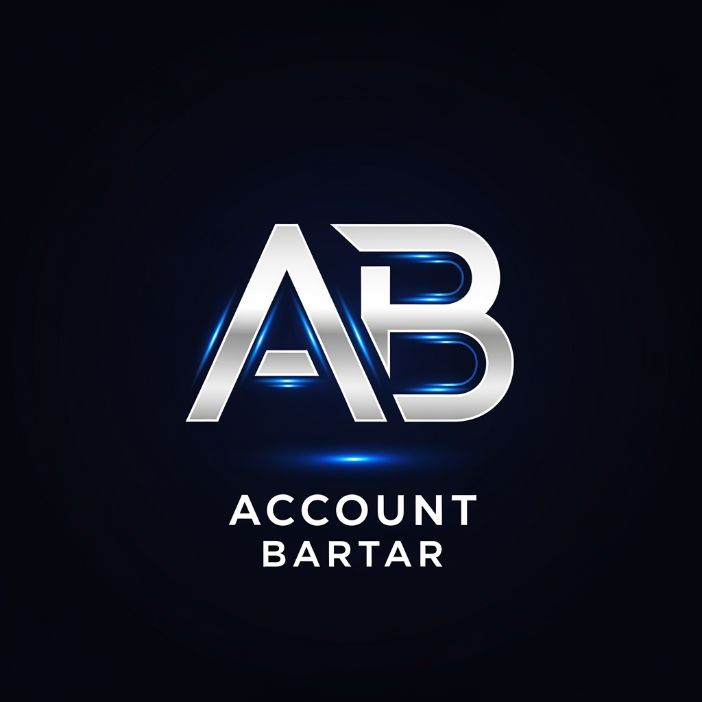 AI Design for Design a luxury technology logo for "Account Bartar".
Create an iconic AB monogram with a premium futuristic appearance.
Focus on trust, exclusivity, quality, and digital excellence.
Minimalist geometry, clean vector lines, elegant proportions, subtle glowing accents.
Dark premium background with silver, white, and electric blue highlights.
The logo should feel like a successful global technology company.
No mascot, no shield, no dollar sign, no coins, no gaming controller, no cliché marketplace symbols.
Professional vector branding, highly recognizable and scalable.