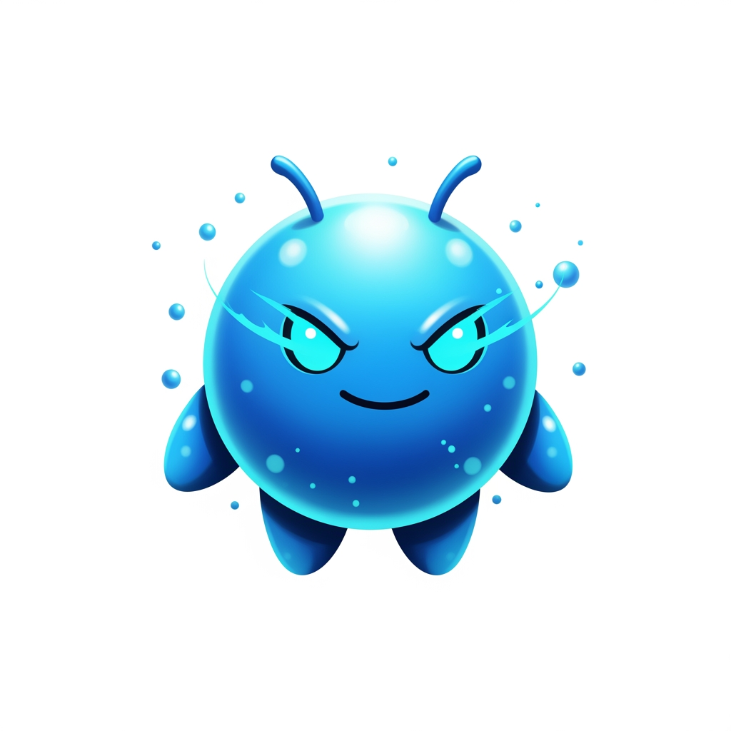 AI Design for Create a world-class premium mascot logo for a professional gaming marketplace.
Design an iconic, perfectly round mythical mascot with an ultra-clean spherical body, tiny floating hands, short legs, and two short antennae. The silhouette must be bold, simple, modern, and instantly recognizable like a premium game icon.
The mascot should feel like a legendary magical companion from a AAA fantasy game.
Balance:
40% adorable
60% powerful
The face is the main focus.
Give it sharp glowing cyan-blue magical eyes with a confident intelligent smile. The expression should radiate calm confidence, hidden power, wisdom, mystery, and heroic charisma without looking evil or aggressive.
Surround the mascot with elegant magical energy, soft glowing particles, subtle aura, cinematic lighting, glossy reflections, soft bloom, and premium highlights.
Color palette:
Electric Cyan, Sky Blue, Azure Blue, Ice Blue, White highlights.
Use smooth premium gradients with glossy crystal-like reflections. The mascot should look luminous, magical, fresh, luxurious, and energetic instead of dark.
Rendering style:
premium esports mascot logo, AAA game branding, premium mobile game icon, soft 3D, vector-inspired, polished digital illustration, bold silhouette, clean curves, expressive face, luxury branding, minimal details, glossy finish, high contrast.
The mascot must immediately communicate rarity, prestige, confidence, intelligence, and legendary status.
No armor.
No clothes.
No weapons.
No wings.
No horns.
No realistic anatomy.
No text.
No letters.
No background.
Transparent background.
The final logo should resemble the mascot of a top-tier gaming company, suitable for website branding, app icon, favicon, and esports identity.