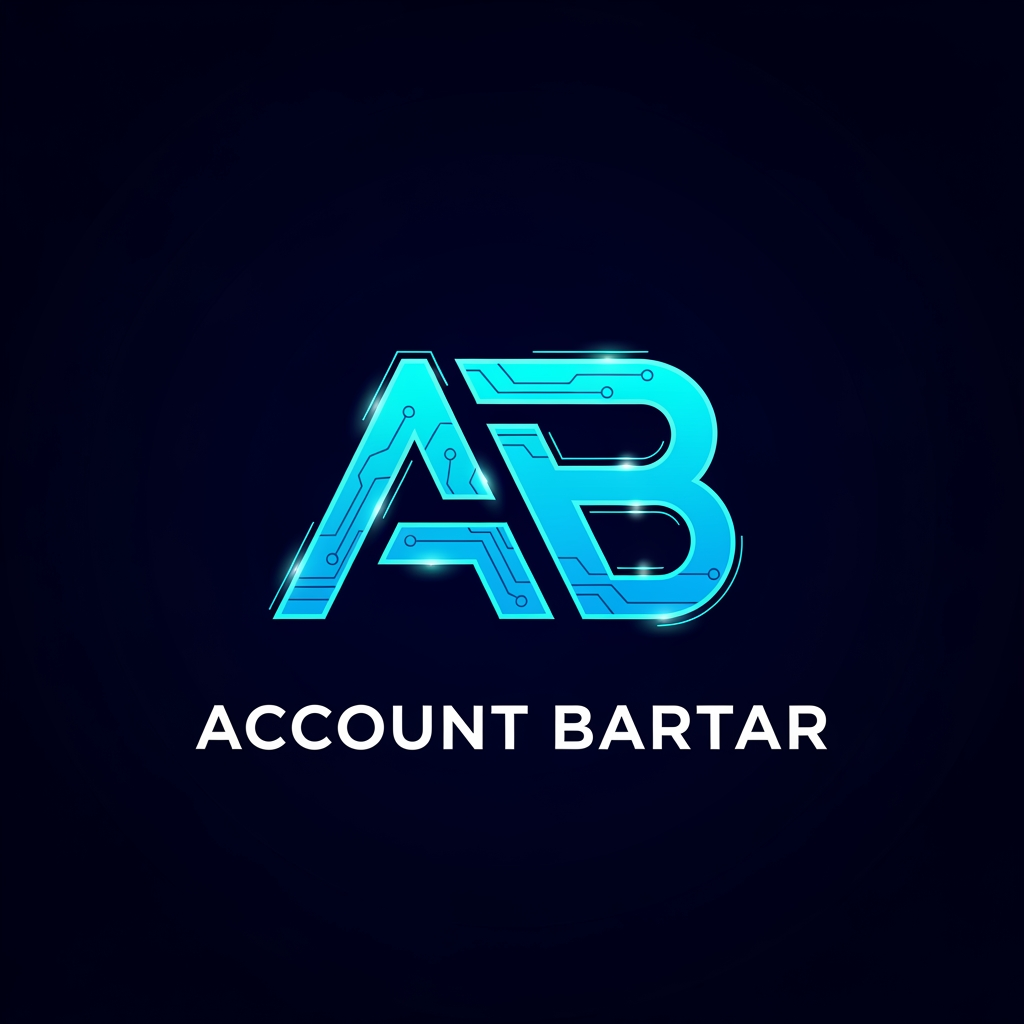 AI Design for Create a modern gaming marketplace logo for "Account Bartar".
Design a custom AB monogram representing premium gaming accounts, digital assets, trust, and secure transactions.
Futuristic geometric lines, subtle cyber technology influences, clean vector construction.
Dark background with neon cyan and blue accents.
Inspired by professional esports organizations and high-end technology brands.
No game controller, no character, no animal, no weapons, no shield, no dollar signs.
Minimalist, iconic, memorable, scalable, premium branding quality.