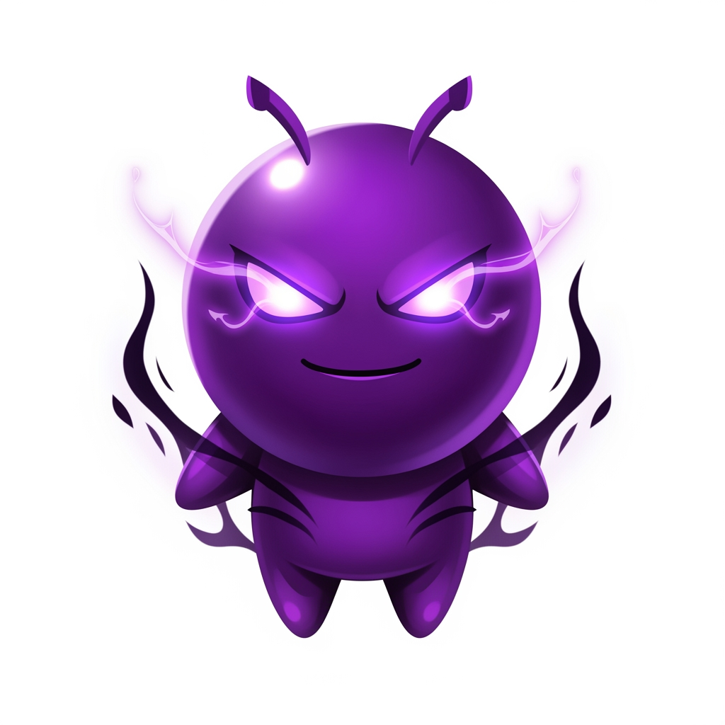 AI Design for Design a premium mascot logo for a gaming marketplace brand.
Create a small, perfectly round mascot with a smooth spherical body, tiny floating arms, short legs, and two short antennae on top. The silhouette should be extremely simple and instantly recognizable, almost like a modern game icon.
The character must look cute at first glance, but instead of being childish, it should feel powerful, mysterious, and charismatic, inspired by the dark, stylish energy of high-end anime like Solo Leveling.
The face should have:
sharp glowing eyes with magical energy
a confident, intimidating smile
an expression that radiates confidence, intelligence, and hidden power
no anger, no evil, just overwhelming presence
The overall feeling should combine:
40% adorable mascot
60% legendary anime protagonist
Use rich royal purple and deep violet gradients with glossy highlights, subtle magical glow, soft rim lighting, and premium digital painting quality.
The mascot should feel like an S-rank creature or a mythical companion rather than a normal cartoon character.
Design style:
modern esports mascot
premium mobile game icon
anime-inspired
clean vector-like silhouette
soft 3D rendering
highly polished
expressive face
minimal but iconic
perfect for branding and logo usage
Avoid:
childish appearance
oversized sparkling eyes
excessive cuteness
scary monster design
realistic anatomy
complex accessories
unnecessary armor or clothing
The final logo should be memorable, premium, intimidating, heroic, and instantly recognizable, suitable for a professional gaming marketplace.
Give the mascot the aura of an S-rank shadow monarch companion. Its eyes should glow with mysterious magical power. The smile should suggest absolute confidence. Add subtle dark energy surrounding the body, elegant purple aura, cinematic lighting, and a legendary fantasy atmosphere without making the design overly detailed. Keep the mascot simple enough to work perfectly as a logo.
لطفا این پرامپت رو برام ویرایش کن تا مخصوص leonardo ai باشه
و بهش بدم پرامپت رو تا لوگو رو برام بسازه