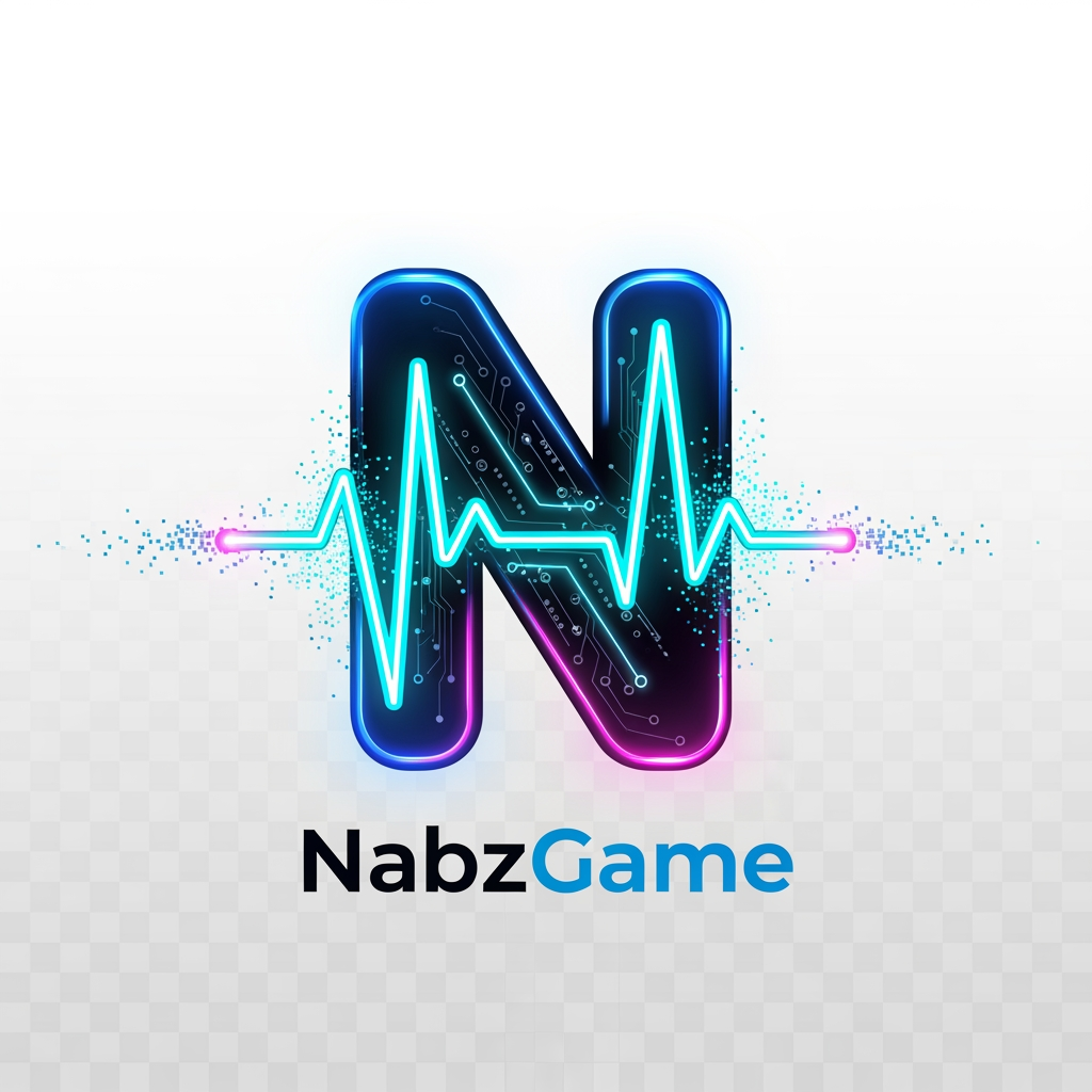 AI Design for Design a premium logo for NabzGame, an online gaming marketplace. The main icon is a futuristic letter N created from a heartbeat pulse line. Integrate subtle gaming elements such as digital energy, pixel particles and cyber accents without using game controllers. Neon cyan, electric blue and magenta glow, minimal vector design, luxury gaming startup branding, iconic symbol, modern esports identity, transparent background.