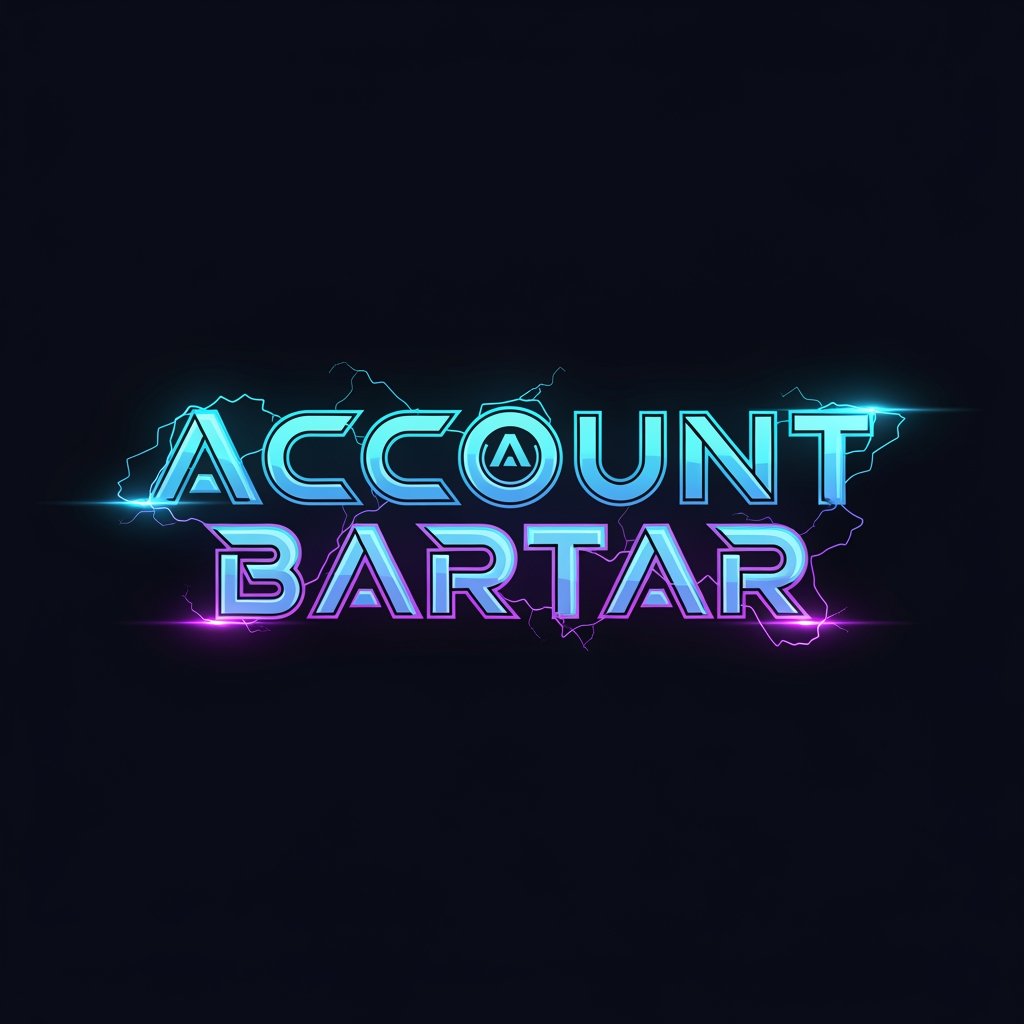 AI Design for Create a custom wordmark logo for "Account Bartar".
Typography only.
Design the lettering so that hidden visual elements subtly form the initials A and B within the wordmark structure without making them obvious.
Premium gaming marketplace aesthetic.
Futuristic geometric construction, clean vector precision.
Modern esports and technology branding.
Dark background.
Electric blue, cyan and violet glow accents.
No standalone icon, no mascot, no controller.
Transparent background.