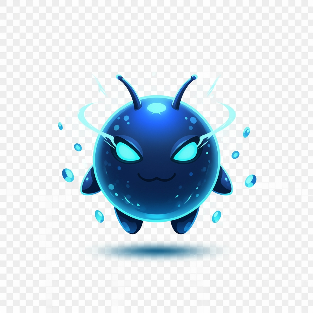 AI Design for Create a world-class premium mascot logo for a professional gaming marketplace.
Design an iconic, perfectly round mythical mascot with an ultra-clean spherical body, tiny floating hands, short legs, and two short antennae. The silhouette must be bold, simple, modern, and instantly recognizable like a premium game icon.
The mascot should feel like a legendary magical companion from a AAA fantasy game.
Balance:
40% adorable
60% powerful
The face is the main focus.
Give it sharp glowing cyan-blue magical eyes with a confident intelligent smile. The expression should radiate calm confidence, hidden power, wisdom, mystery, and heroic charisma without looking evil or aggressive.
Surround the mascot with elegant magical energy, soft glowing particles, subtle aura, cinematic lighting, glossy reflections, soft bloom, and premium highlights.
Color palette:
Electric Cyan, Sky Blue, Azure Blue, Ice Blue, White highlights.
Use smooth premium gradients with glossy crystal-like reflections. The mascot should look luminous, magical, fresh, luxurious, and energetic instead of dark.
Rendering style:
premium esports mascot logo, AAA game branding, premium mobile game icon, soft 3D, vector-inspired, polished digital illustration, bold silhouette, clean curves, expressive face, luxury branding, minimal details, glossy finish, high contrast.
The mascot must immediately communicate rarity, prestige, confidence, intelligence, and legendary status.
No armor.
No clothes.
No weapons.
No wings.
No horns.
No realistic anatomy.
No text.
No letters.
No background.
Transparent background.
The final logo should resemble the mascot of a top-tier gaming company, suitable for website branding, app icon, favicon, and esports identity.