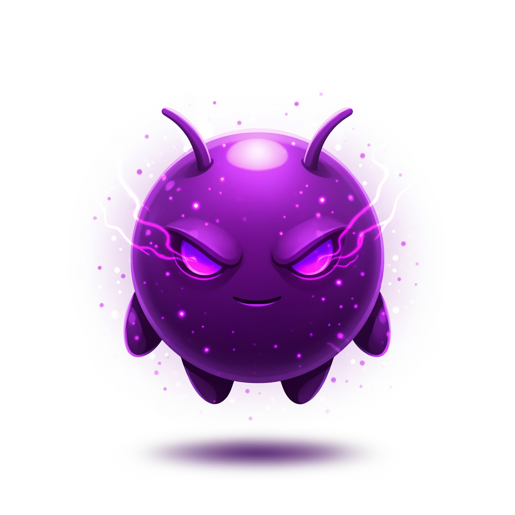 AI Design for Create a world-class premium mascot logo for a professional gaming marketplace.
Design an iconic, perfectly round mythical mascot with an ultra-clean spherical body, tiny floating hands, short legs, and two short antennae. The silhouette must be bold, minimal, instantly recognizable, and suitable for a modern gaming brand.
The mascot should feel like an ultra-rare legendary companion from a AAA fantasy game.
Balance:
40% cute
60% powerful
Its face is the main focus.
Give it glowing arcane violet eyes with a sharp, confident gaze, a subtle fearless smile, and an expression that radiates intelligence, mystery, dominance, and absolute confidence without looking evil or angry.
The character should feel like an ancient magical guardian possessing limitless hidden power.
Surround the body with elegant purple magical energy, soft shadow aura, glowing particles, subtle energy wisps, cinematic rim lighting, premium bloom, glossy reflections, and luxurious lighting.
Use rich Royal Purple, Deep Violet, Indigo, and Lavender gradients inspired by premium fantasy games.
Rendering style:
premium esports mascot logo, modern game icon, polished digital painting, soft 3D, vector-inspired shapes, bold silhouette, smooth curves, high contrast, premium gradients, luxury branding, clean edges, expressive face, iconic proportions, minimal details, professional logo quality.
The mascot must immediately communicate rarity, prestige, confidence, and legendary status.
No armor.
No weapons.
No clothes.
No wings.
No horns.
No monster anatomy.
No realistic body.
No text.
No letters.
No background.
Transparent background.
The final result should look like the official mascot of a billion-dollar gaming company, suitable for website branding, app icon, favicon, merchandise, and esports identity.