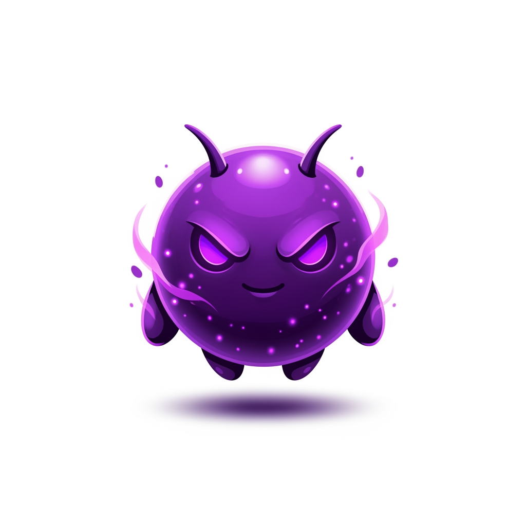 AI Design for Create a world-class premium mascot logo for a professional gaming marketplace.
Design an iconic, perfectly round mythical mascot with an ultra-clean spherical body, tiny floating hands, short legs, and two short antennae. The silhouette must be bold, minimal, instantly recognizable, and suitable for a modern gaming brand.
The mascot should feel like an ultra-rare legendary companion from a AAA fantasy game.
Balance:
40% cute
60% powerful
Its face is the main focus.
Give it glowing arcane violet eyes with a sharp, confident gaze, a subtle fearless smile, and an expression that radiates intelligence, mystery, dominance, and absolute confidence without looking evil or angry.
The character should feel like an ancient magical guardian possessing limitless hidden power.
Surround the body with elegant purple magical energy, soft shadow aura, glowing particles, subtle energy wisps, cinematic rim lighting, premium bloom, glossy reflections, and luxurious lighting.
Use rich Royal Purple, Deep Violet, Indigo, and Lavender gradients inspired by premium fantasy games.
Rendering style:
premium esports mascot logo, modern game icon, polished digital painting, soft 3D, vector-inspired shapes, bold silhouette, smooth curves, high contrast, premium gradients, luxury branding, clean edges, expressive face, iconic proportions, minimal details, professional logo quality.
The mascot must immediately communicate rarity, prestige, confidence, and legendary status.
No armor.
No weapons.
No clothes.
No wings.
No horns.
No monster anatomy.
No realistic body.
No text.
No letters.
No background.
Transparent background.
The final result should look like the official mascot of a billion-dollar gaming company, suitable for website branding, app icon, favicon, merchandise, and esports identity.