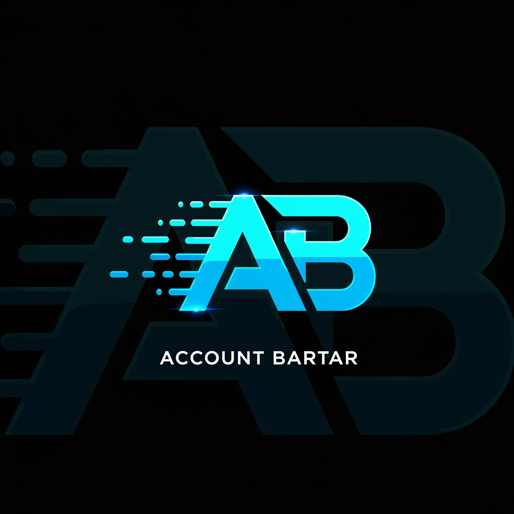 AI Design for Create a modern gaming marketplace logo for "Account Bartar".
Design a custom AB monogram with dynamic speed lines and digital motion effects.
The logo should represent fast account delivery, trust, and premium gaming services.
Sharp futuristic geometry, clean vector design, esports branding quality.
Neon cyan and electric blue highlights on a dark background.
Inspired by high-performance gaming hardware and competitive esports organizations.
No mascot, no animal, no controller, no weapon, no shield, no currency symbols.
Minimalist, memorable, scalable.