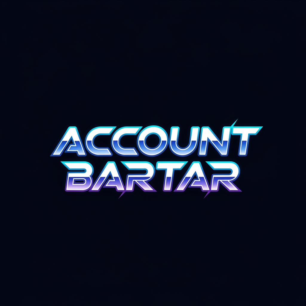 AI Design for Create a premium wordmark logo for "Account Bartar".

Typography only, no icon, no symbol.

Design a custom futuristic typeface that feels like a fusion of gaming, technology and digital commerce.

Clean geometric letterforms, sharp cuts, subtle cyber-tech details, luxury esports branding.

The typography should communicate trust, premium value, security and digital ownership.

Modern startup quality, highly memorable, suitable for marketplace platform branding.

Dark background presentation.

Colors: electric blue, cyan, violet gradient with subtle glow.

Vector design, transparent background.

No mascot, no controller, no shield, no extra icon.

Focus entirely on unique typography.