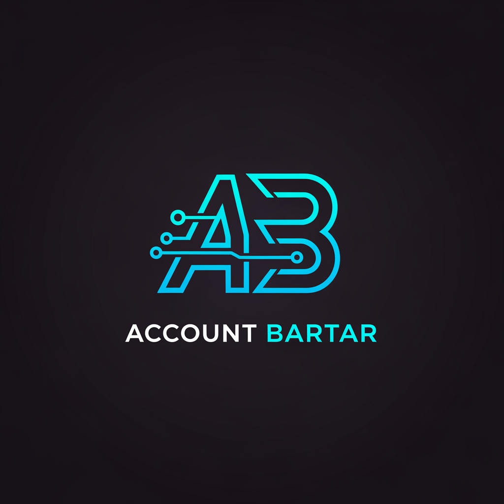 AI Design for Create a modern gaming marketplace logo for "Account Bartar".
Design a custom AB monogram representing premium gaming accounts, digital assets, trust, and secure transactions.
Futuristic geometric lines, subtle cyber technology influences, clean vector construction.
Dark background with neon cyan and blue accents.
Inspired by professional esports organizations and high-end technology brands.
No game controller, no character, no animal, no weapons, no shield, no dollar signs.
Minimalist, iconic, memorable, scalable, premium branding quality.