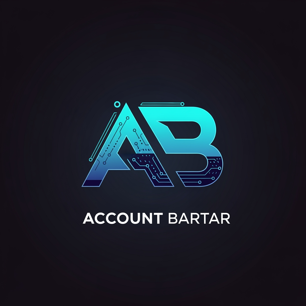 AI Design for Create a premium gaming marketplace logo for "Account Bartar".
Design a futuristic AB monogram using clean geometric shapes and sharp angles.
Incorporate subtle digital circuit details and cyber technology influences.
Neon cyan and deep blue glow on a dark background.
Minimalist vector construction, modern esports aesthetic, highly recognizable branding.
Inspired by elite technology companies and professional gaming platforms.
No game controller, no character, no animal, no weapon, no shield, no dollar sign.
Iconic, scalable, award-winning logo design.