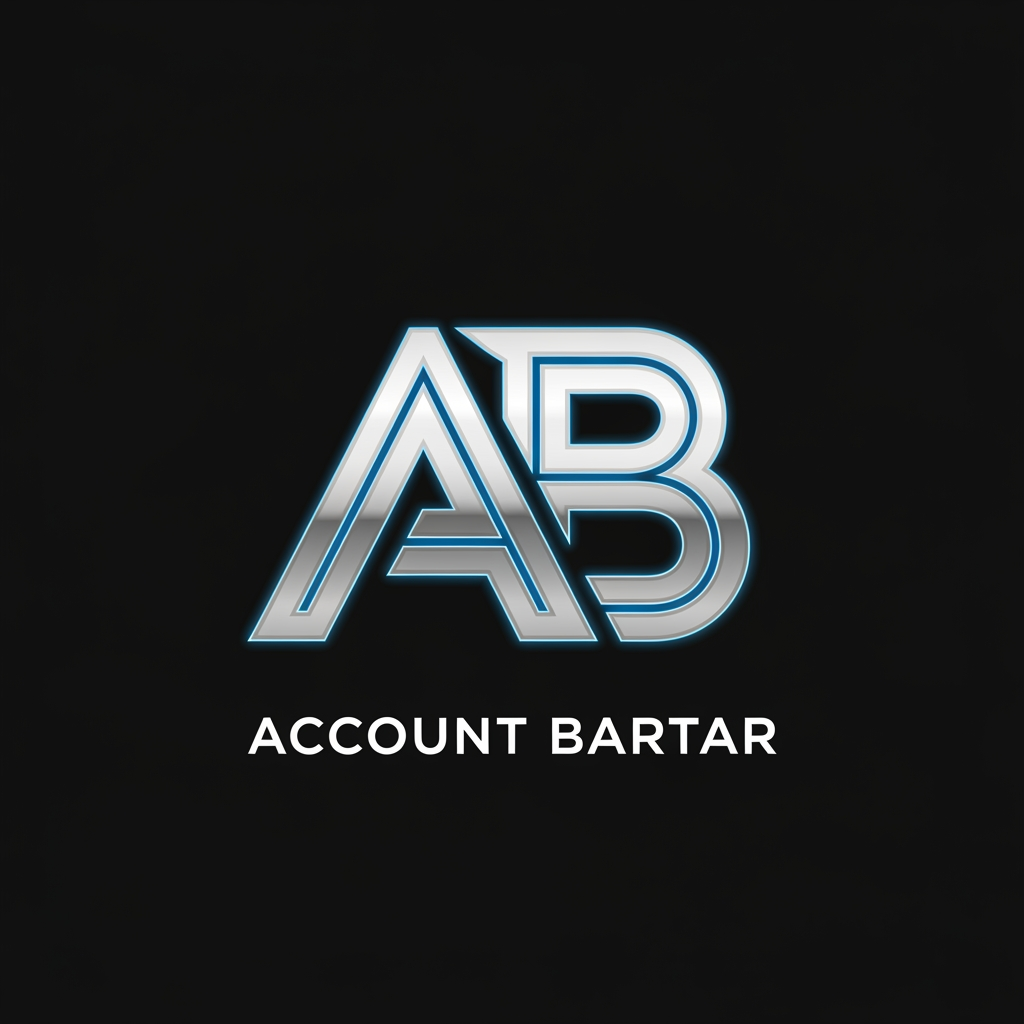 AI Design for Create a premium modern logo for "Account Bartar".
Design a bold and highly recognizable monogram combining the letters A and B.
Clean geometric construction, elegant negative space, modern technology branding.
Inspired by trust, security, digital services, premium gaming accounts, and professional online marketplaces.
Minimalist vector design with sharp lines and balanced proportions.
Dark background with subtle neon blue and silver accents.
Professional branding suitable for websites, gaming platforms, Discord communities, and digital service businesses.
No gaming controller, no mascot, no character, no shield, no currency symbols, no stock icons.
Award-winning logo design, highly scalable, iconic and memorable.