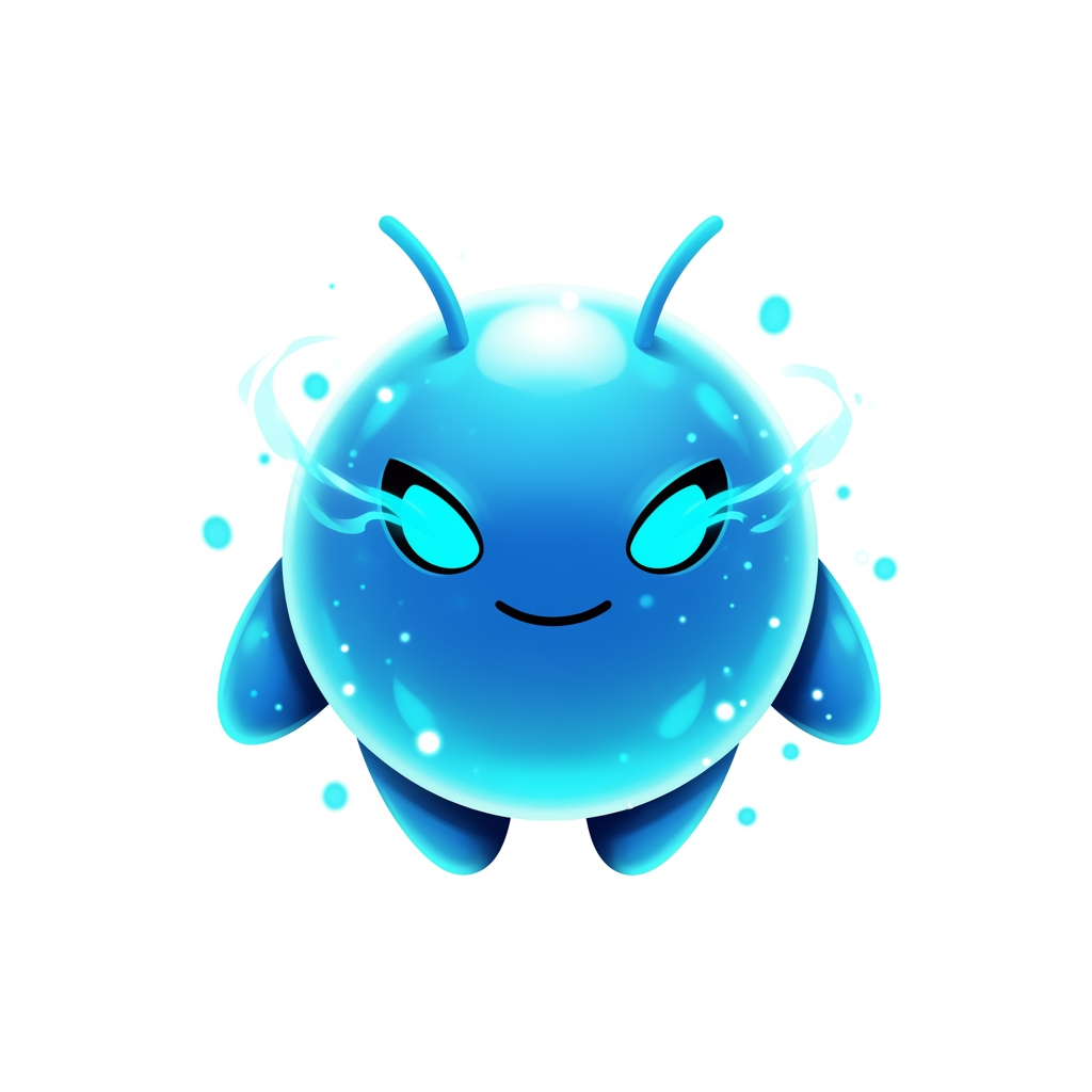 AI Design for Create a world-class premium mascot logo for a professional gaming marketplace.
Design an iconic, perfectly round mythical mascot with an ultra-clean spherical body, tiny floating hands, short legs, and two short antennae. The silhouette must be bold, simple, modern, and instantly recognizable like a premium game icon.
The mascot should feel like a legendary magical companion from a AAA fantasy game.
Balance:
40% adorable
60% powerful
The face is the main focus.
Give it sharp glowing cyan-blue magical eyes with a confident intelligent smile. The expression should radiate calm confidence, hidden power, wisdom, mystery, and heroic charisma without looking evil or aggressive.
Surround the mascot with elegant magical energy, soft glowing particles, subtle aura, cinematic lighting, glossy reflections, soft bloom, and premium highlights.
#29D8FF (Bright Cyan)
#47B5FF (Sky Blue)
#6EE7FF (Ice Cyan)
#FFFFFF (Specular Highlights)
Use smooth premium gradients with glossy crystal-like reflections. The mascot should look luminous, magical, fresh, luxurious, and energetic instead of dark.
Rendering style:
premium esports mascot logo, AAA game branding, premium mobile game icon, soft 3D, vector-inspired, polished digital illustration, bold silhouette, clean curves, expressive face, luxury branding, minimal details, glossy finish, high contrast.
The mascot must immediately communicate rarity, prestige, confidence, intelligence, and legendary status.
No armor.
No clothes.
No weapons.
No wings.
No horns.
No realistic anatomy.
No text.
No letters.
No background.
Transparent background.
The final logo should resemble the mascot of a top-tier gaming company, suitable for website branding, app icon, favicon, and esports identity.