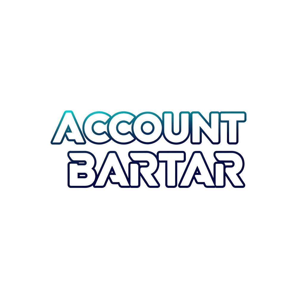 AI Design for Create a modern gaming platform wordmark logo for "Account Bartar".
Typography only.
Inspired by the simplicity and professionalism of modern gaming platforms.
Rounded futuristic letterforms mixed with sharp geometric details.
Clean, memorable and scalable.
Dark mode branding.
Colors: white typography with subtle cyan and blue highlights.
Minimal, premium and highly professional.
No icon, no symbol.
Transparent background.